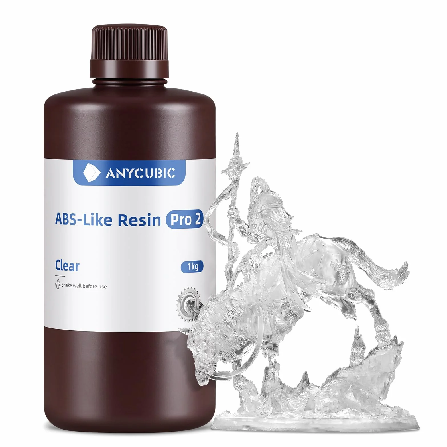 ANYCUBIC Resina ABS-Like Pro 2 per Stampante 3D con Eccellente Resistenza e Tenacità, A Basso Odore Resina UV 405nm a Polimerizzazione Rapida per Stampa 3D LCD/DLP/SLA, Traslucido 1000g