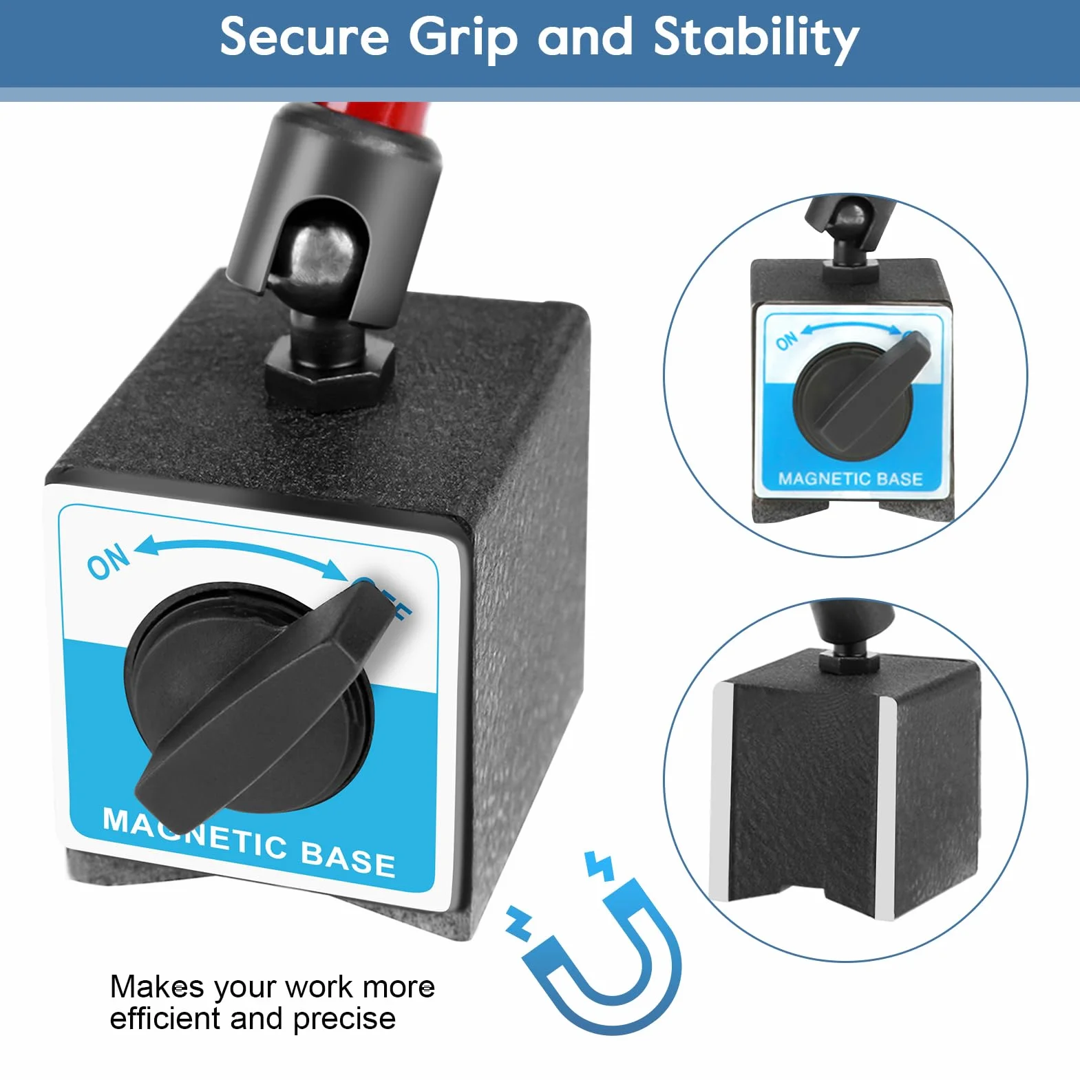 Supporto per Base Quadrante Universale, Supporto di Misurazione Magnetico, Base Magnetica Flessibile Supporto per Base Magnetica Universale Regolabile da 350 mm per Indicatore di Comparatore