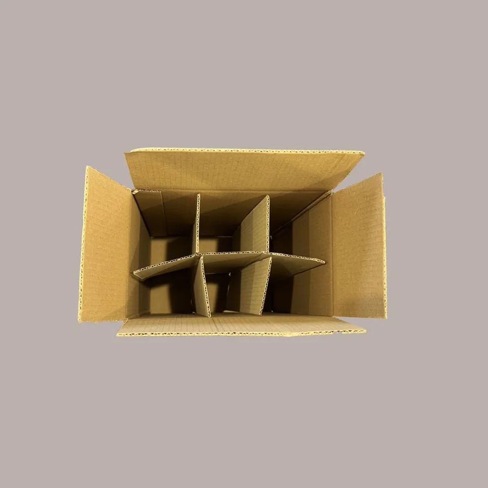 Lucgel Scatola e Alveare in Carta Avana Porta 6 Bottiglie 500 ml 275x180x320-10 Pezzi -