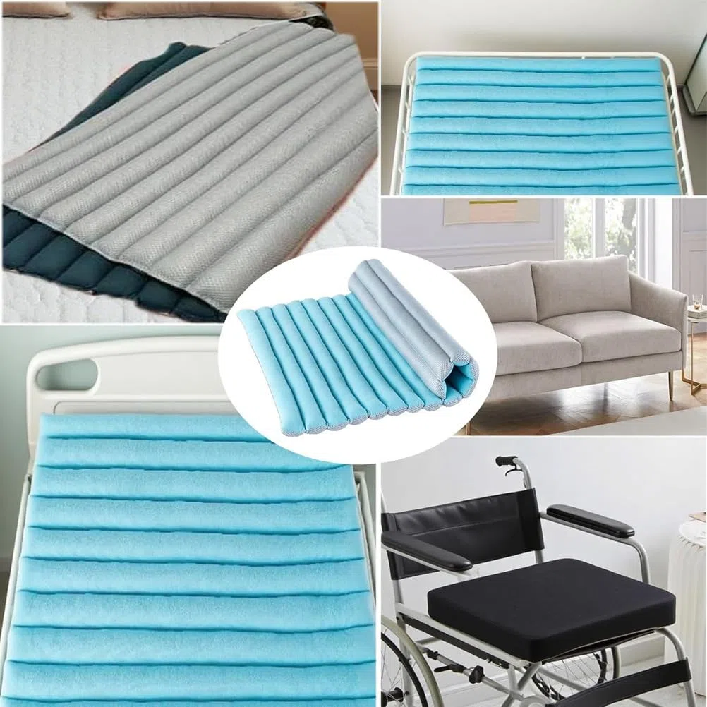Generico Materasso Antidecubito per Anziani E Disabili per Piaghe da Decubito, Cuscino Traspirante per Il Coccige per la Prevenzione delle Ulcere per Uso Ospedaliero A Casa,Blue a,90×70cm