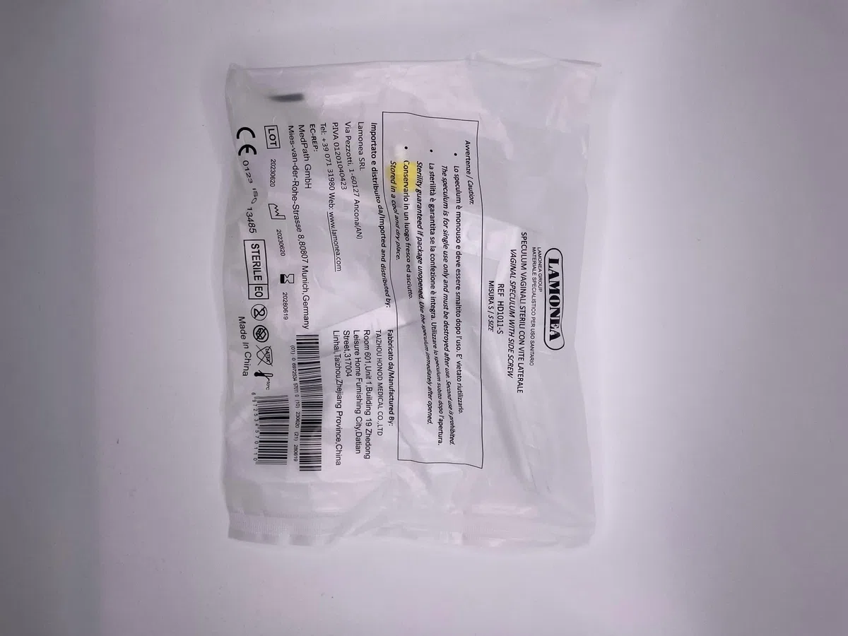Speculum Vaginale Sterile a Vite Laterale Certificato CE, per Ispezioni Mediche, Misure Differenti (S) PZ 100 - HD1001-S