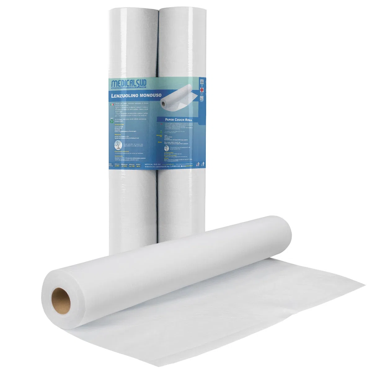 2 Rotoli Per Lettino Massaggio, Medico o Estetista in Tnt Monovelo 70 cm x 80 m Made In Italy MEDICAL SUD PROFESSIONAL