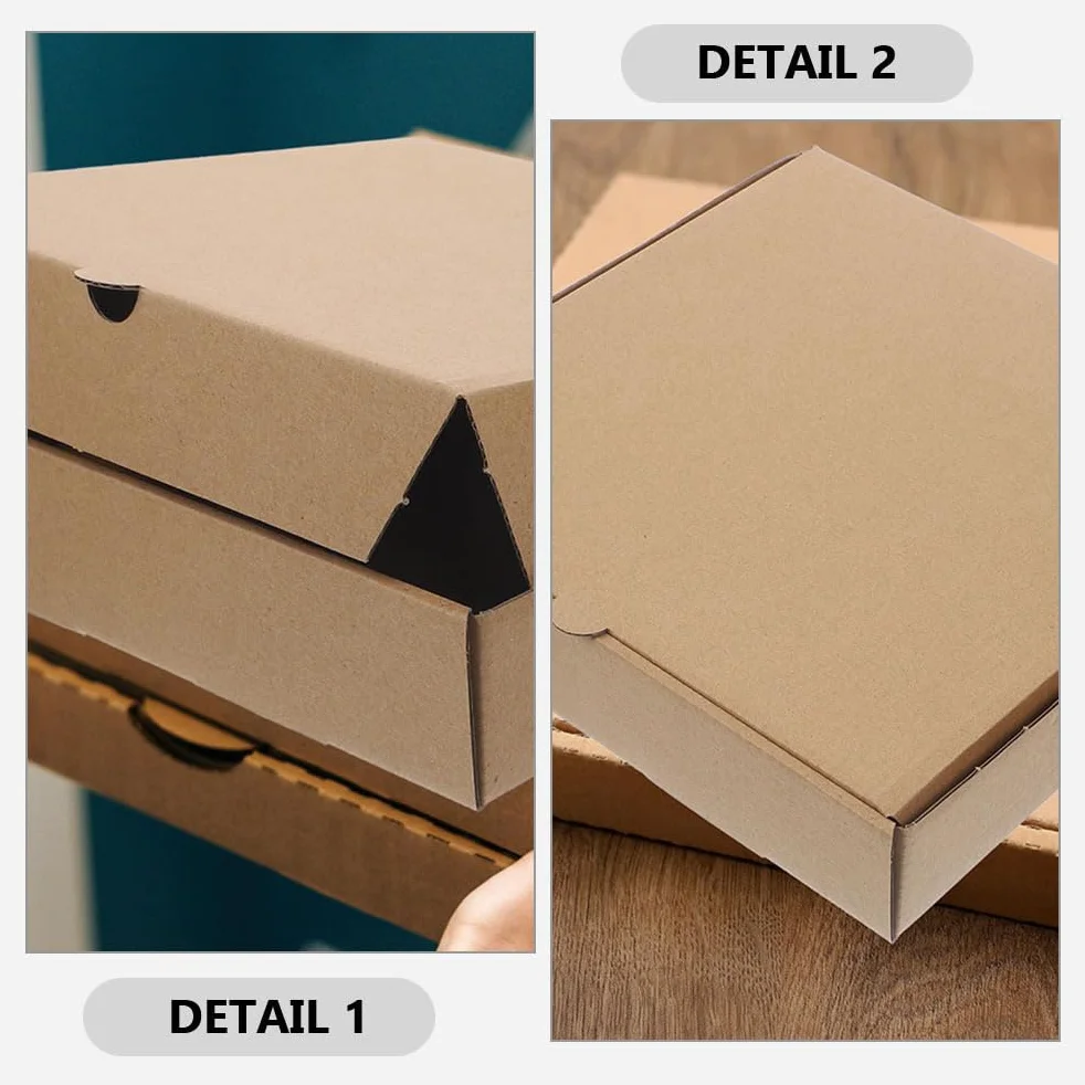 Holibanna 10 mini scatole per pizza in carta kraft, confezione quadrata per biscotti, regali feste