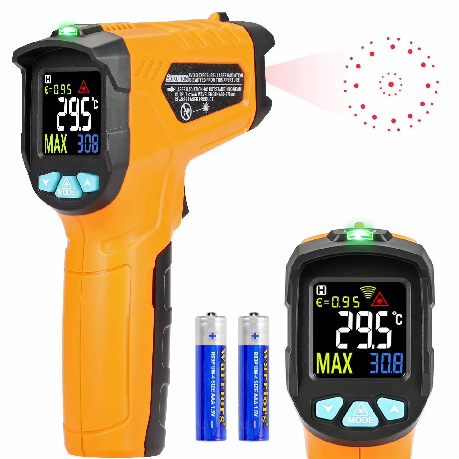 Termometro a infrarossi AD50 Digitale Laser -50°C a 600°C LCD