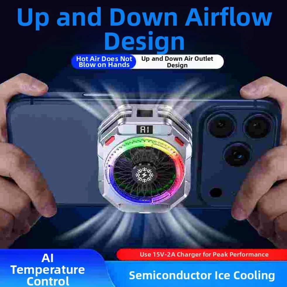 TH28 Pro Mobile Gaming Cooler, dissipatore di calore a semiconduttore da 30 W con controllo AI, 5 livelli di velocità, design magnetico e clip-on