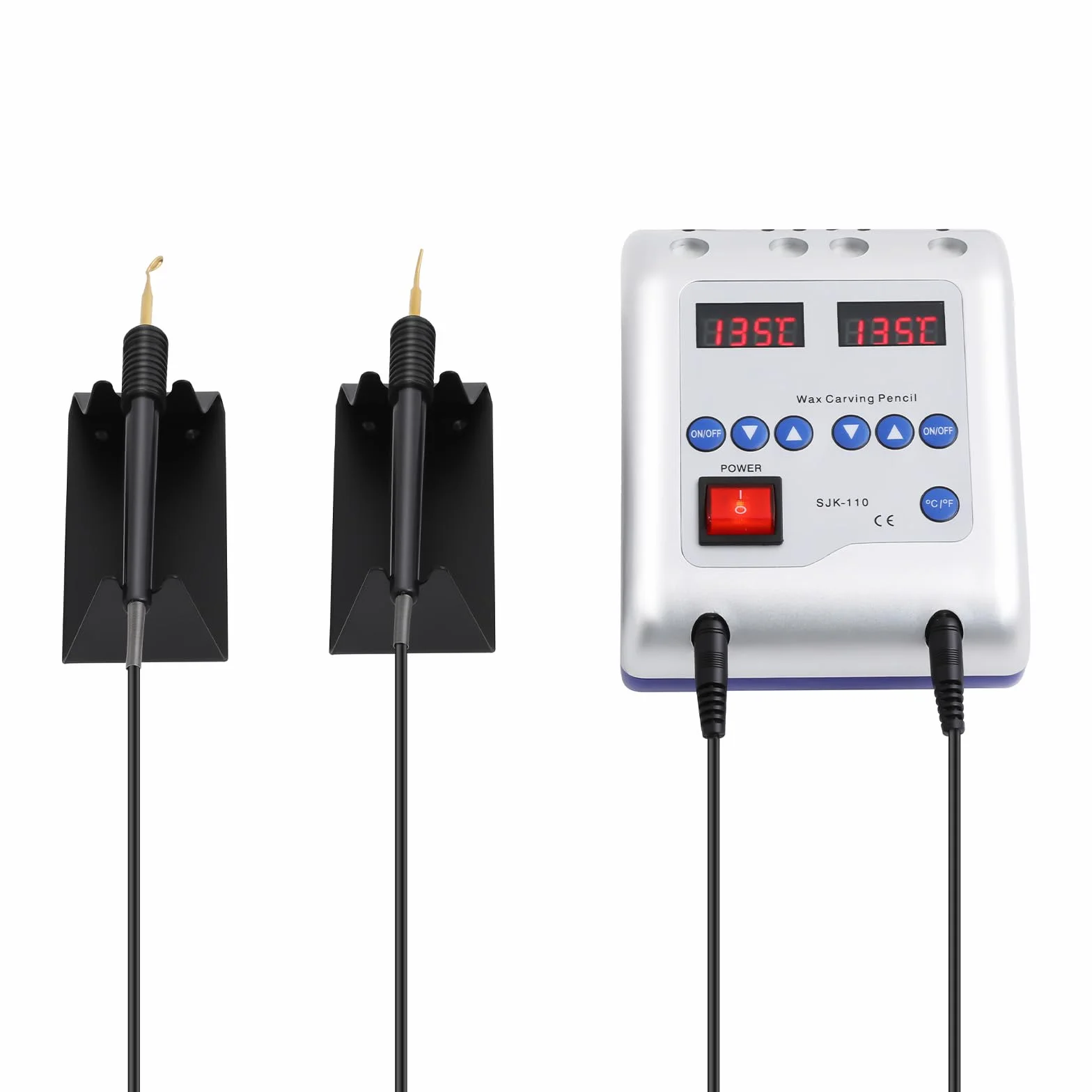 Macchina digitale per cera, doppia pasta, coltello a cera elettrica Lab con 6 punte di cera, indicatore LED, temperatura regolabile per dentisti, cura dentale, forma a cera