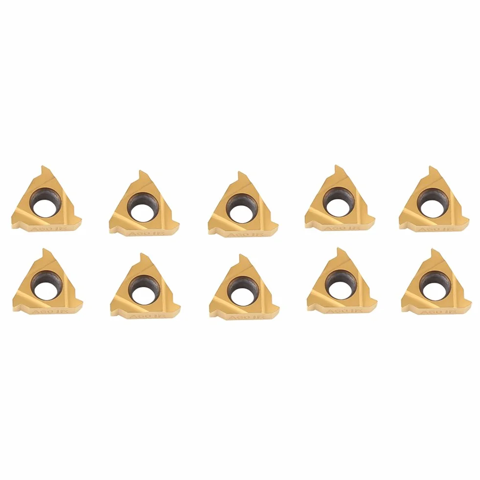 10Pcs Inserti in Metallo Duro per Tornio CNC, 11IR A60 Utensili per Tornio con Scatola, Compatibili con Acciaio Inox e Acciaio