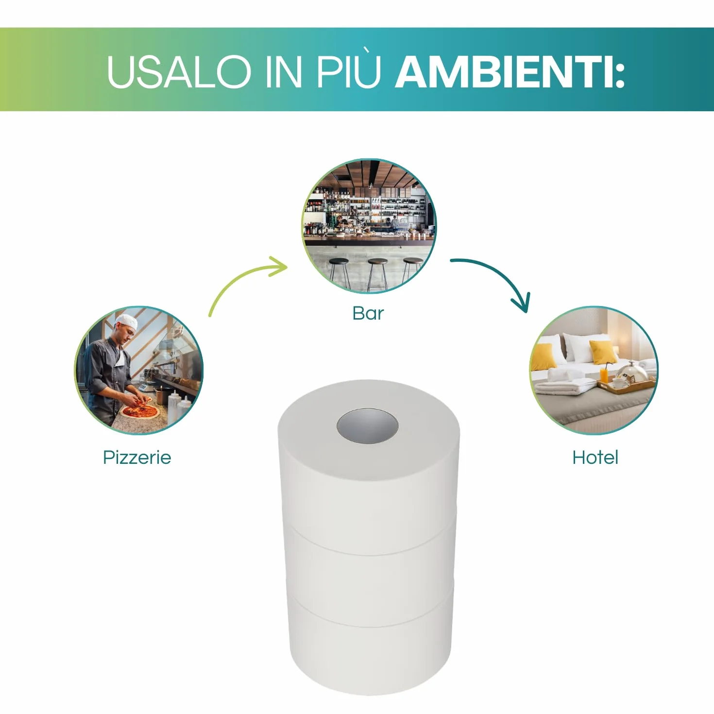 VIRSUS Carta Igienica Industriale Mini Jumbo Rotolo 12 rotoli 130mt