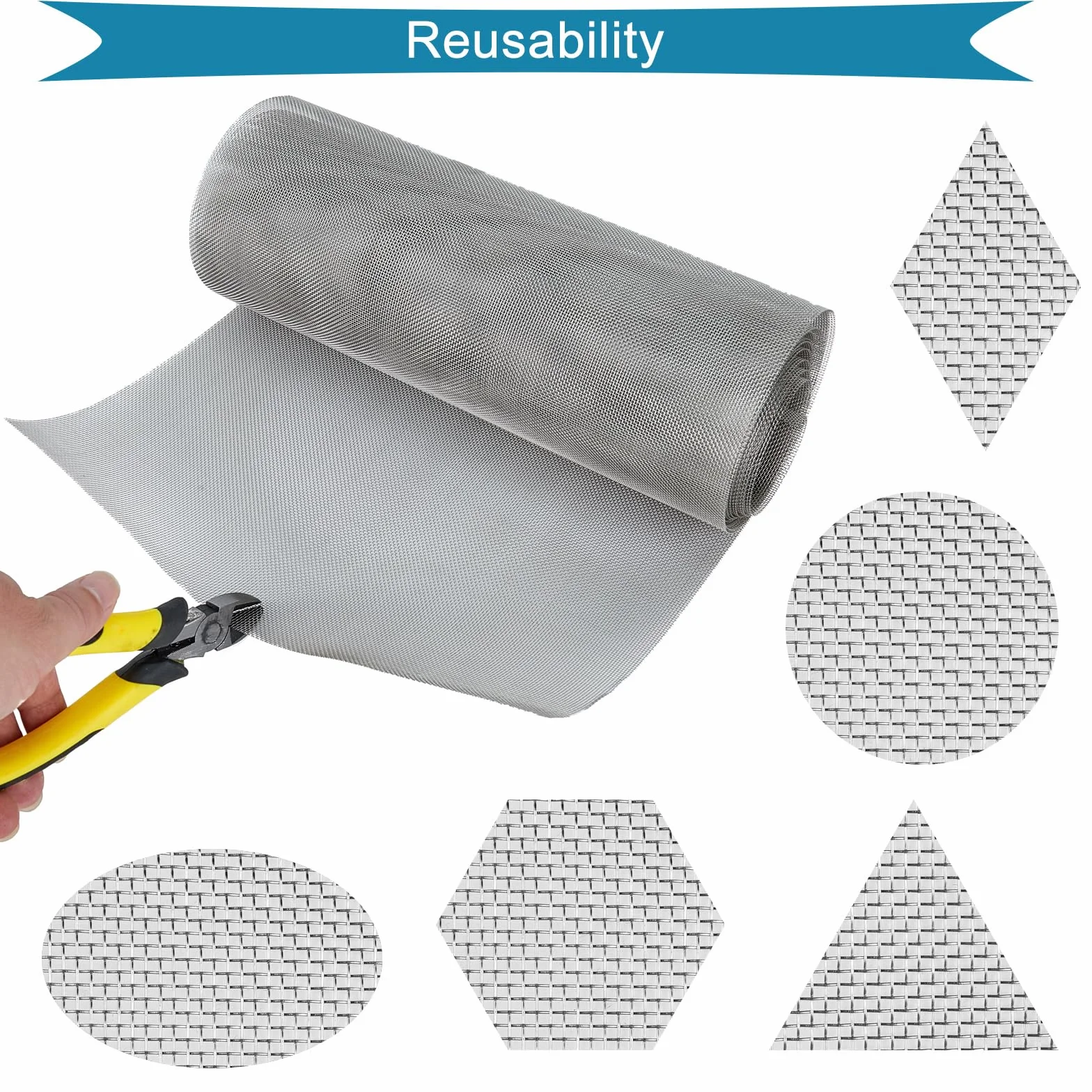 Rotolo di rete metallica da 3 m x 300 mm, non arrugginisce mai, in acciaio inox 304, pannelli in rete metallica fine per roditori, 20 rete, copertura in rete per la ventilazione di mattoni d'aria, per