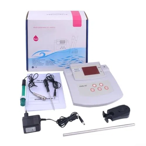 Misuratore di pH da laboratorio da tavolo, tester di acidità e alcalinità da laboratorio, misuratore di acidità da tavolo, calibrazione automatica 2 in 1, adatto per ambiente, laboratorio, ecologia