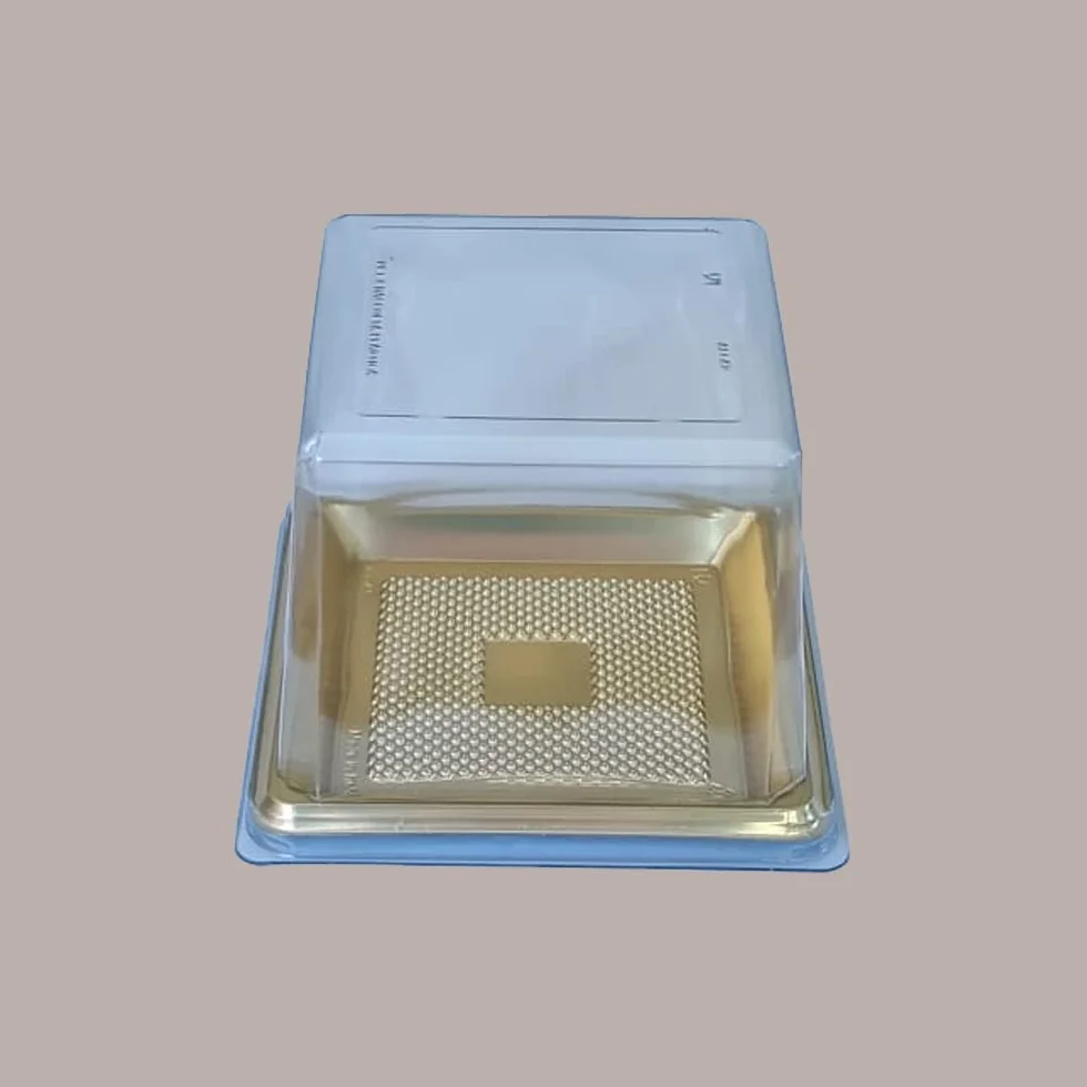 Lucgel Mini Vassoio Quadrato Oro Medorino Monoporzione Finger Food 95x95mm con Coperchio Trasparente H 70 mm 100 pezzi