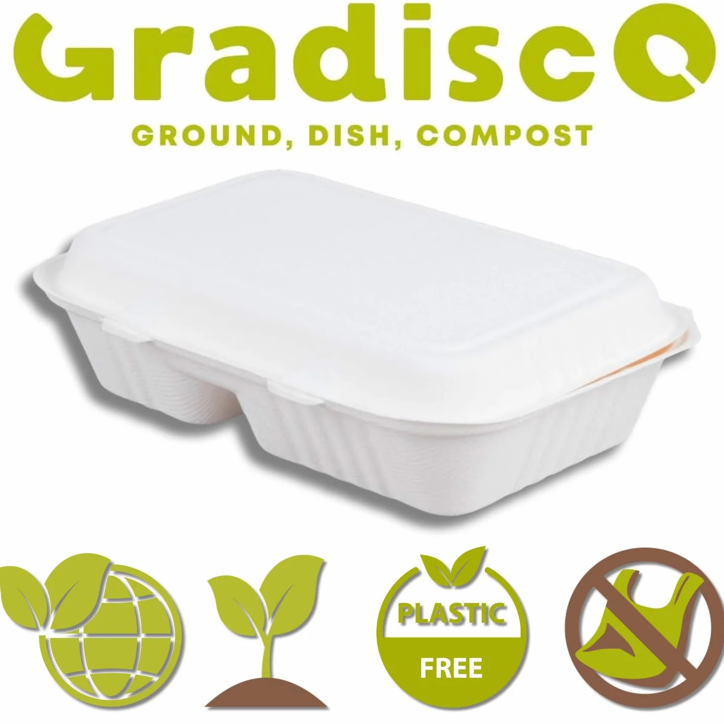Contenitori Hamburger Patatine Bagassa Biodegradabili 100 Pezzi Burger Box Take Away