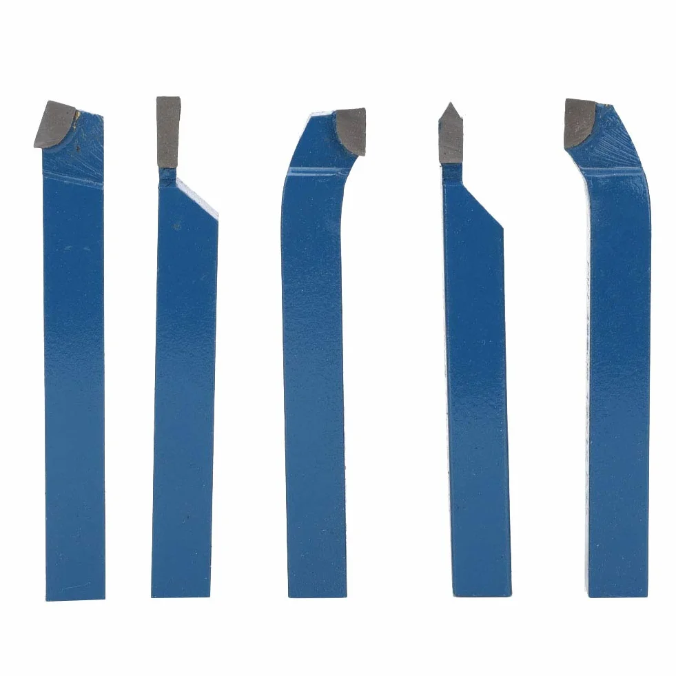 Set utensili per tornio 5pezzi, utensili per tornitura con testa saldatura metallo duro Assemblaggio utensili macchine utensili Inserti tornitura tornio industriale(12x12mm)