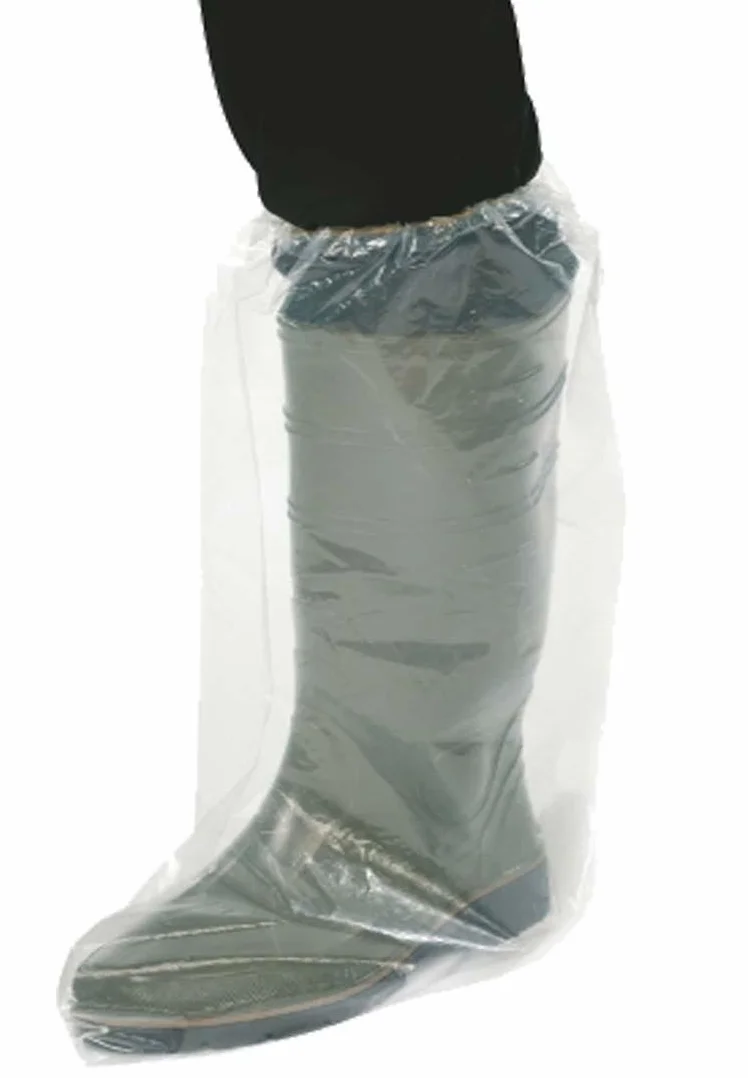 Kerbl Copriscarpe monouso (Versione Alta, 100 Pezzi, L x H 40 x 50 cm, Colore Bianco Trasparente, con Elastico) 15375