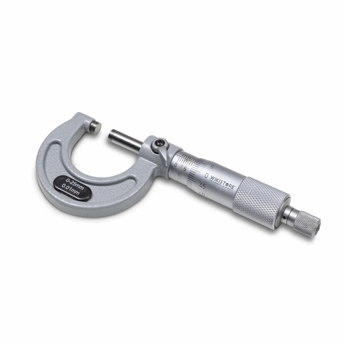 Micrometro Professionale 0-25 mm Centesimale Precisione Industriale Arco Lega Leggera Frizione Bloccaggio Levetta