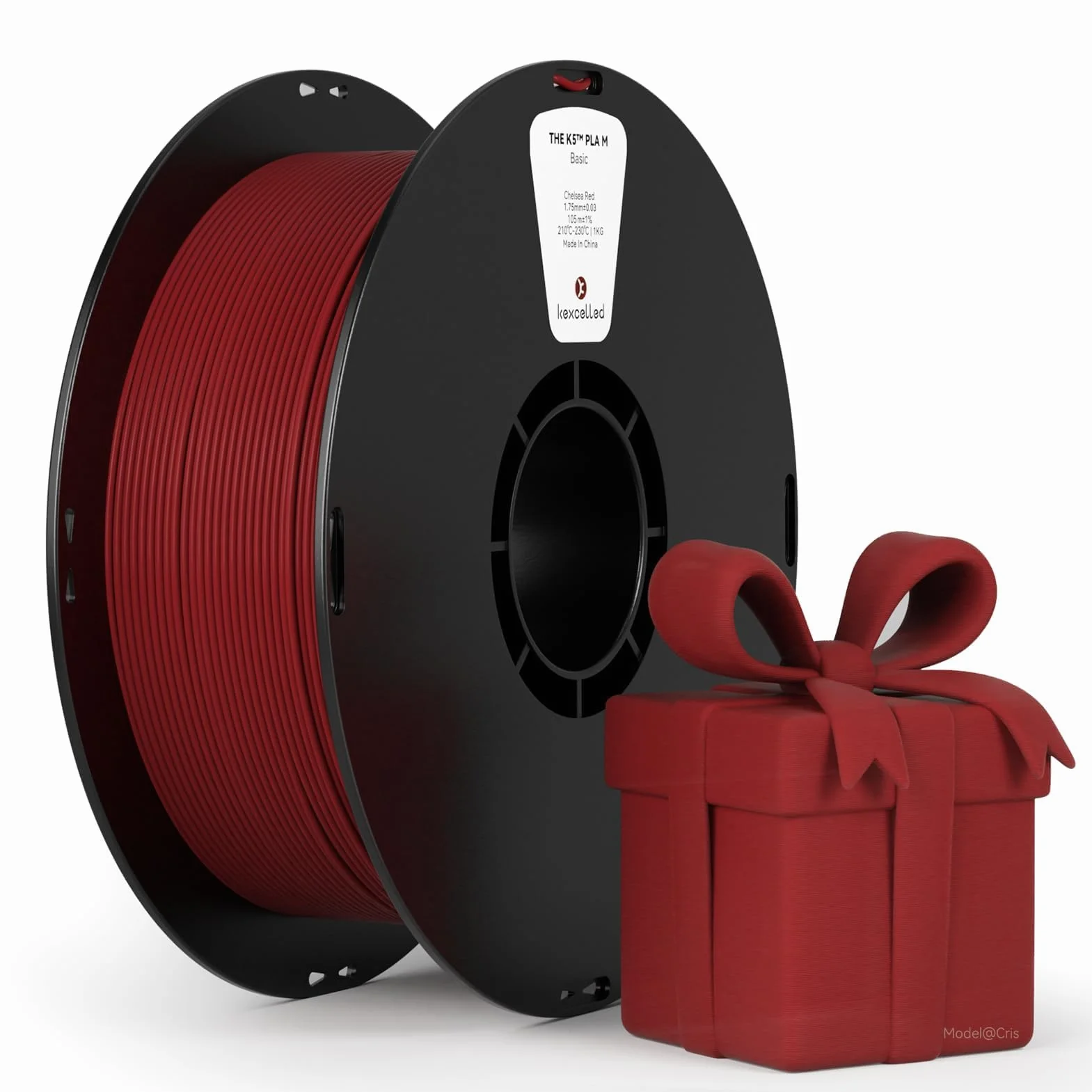 kexcelled PLA Mat Filamento 1,75 mm 0,03 mm Texture Colore Matta Bobina 1 kg Rosso Ciliegia per Stampante 3D FDM