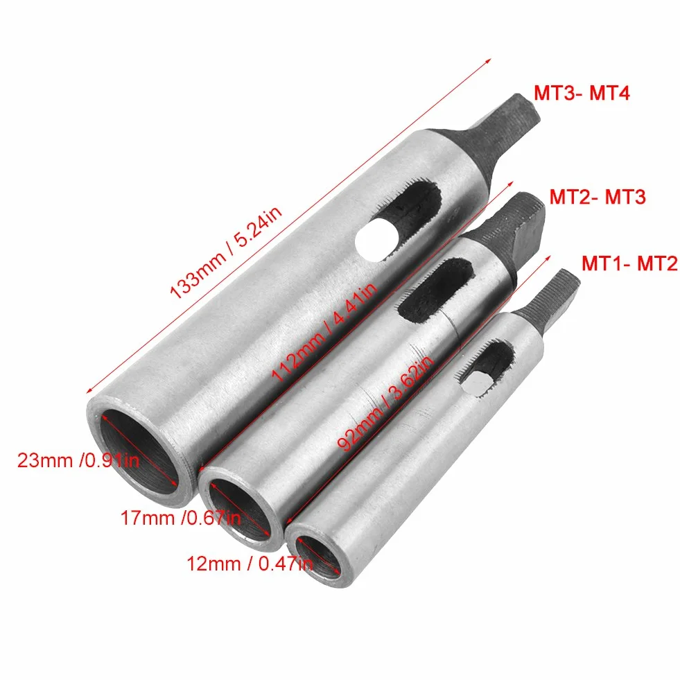 FTVOGUE 3 pz/set Boccola di Riduzione cono Morse per Tornio di Fresatura Riducendo Manicotto del Mandrino