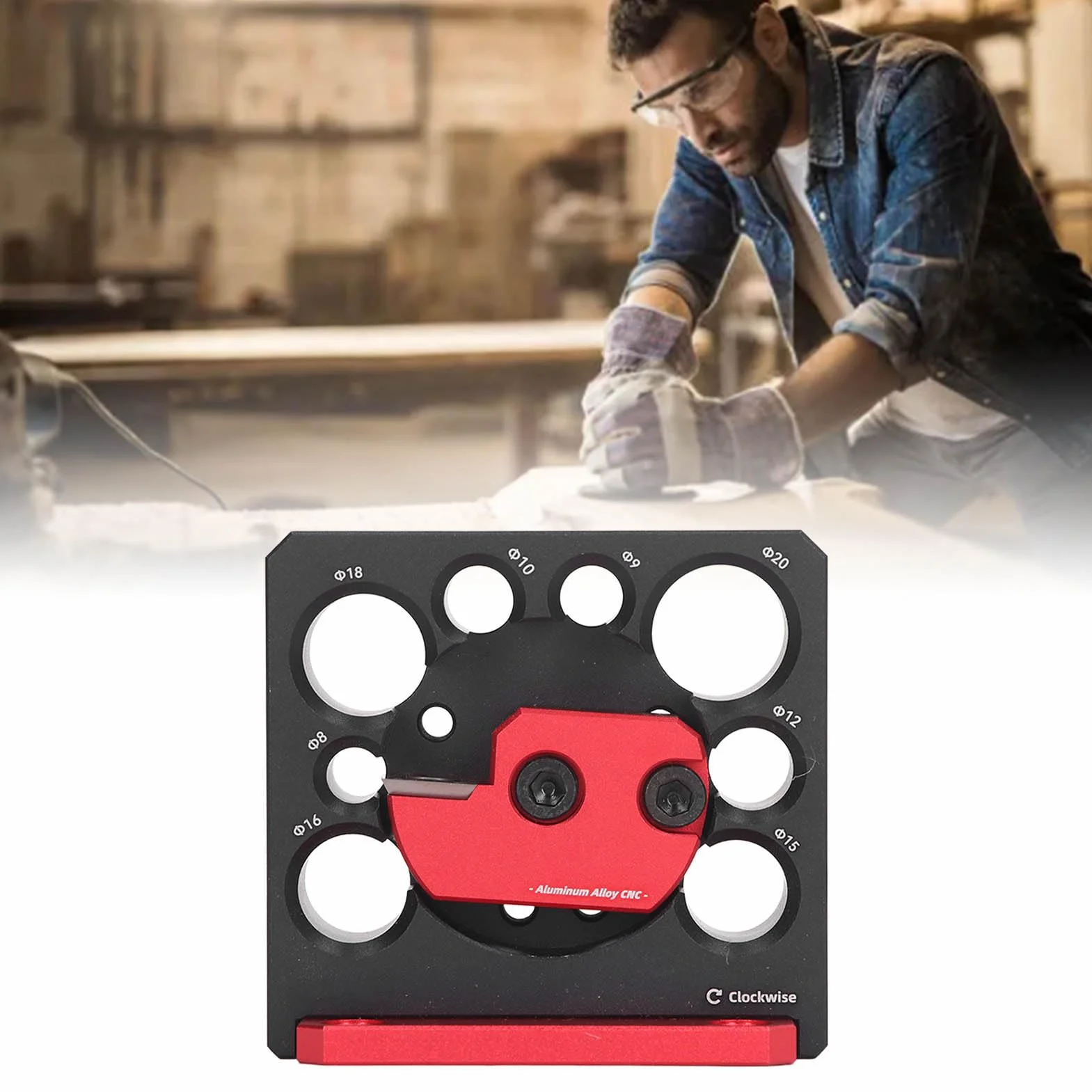 Maker Dowel Regolabile Jig, Strumento Ausiliario Rotondo Utensile per Produttore di Dowel Strumento Rotondo a Bordo Ausiliario per Legno in Legno