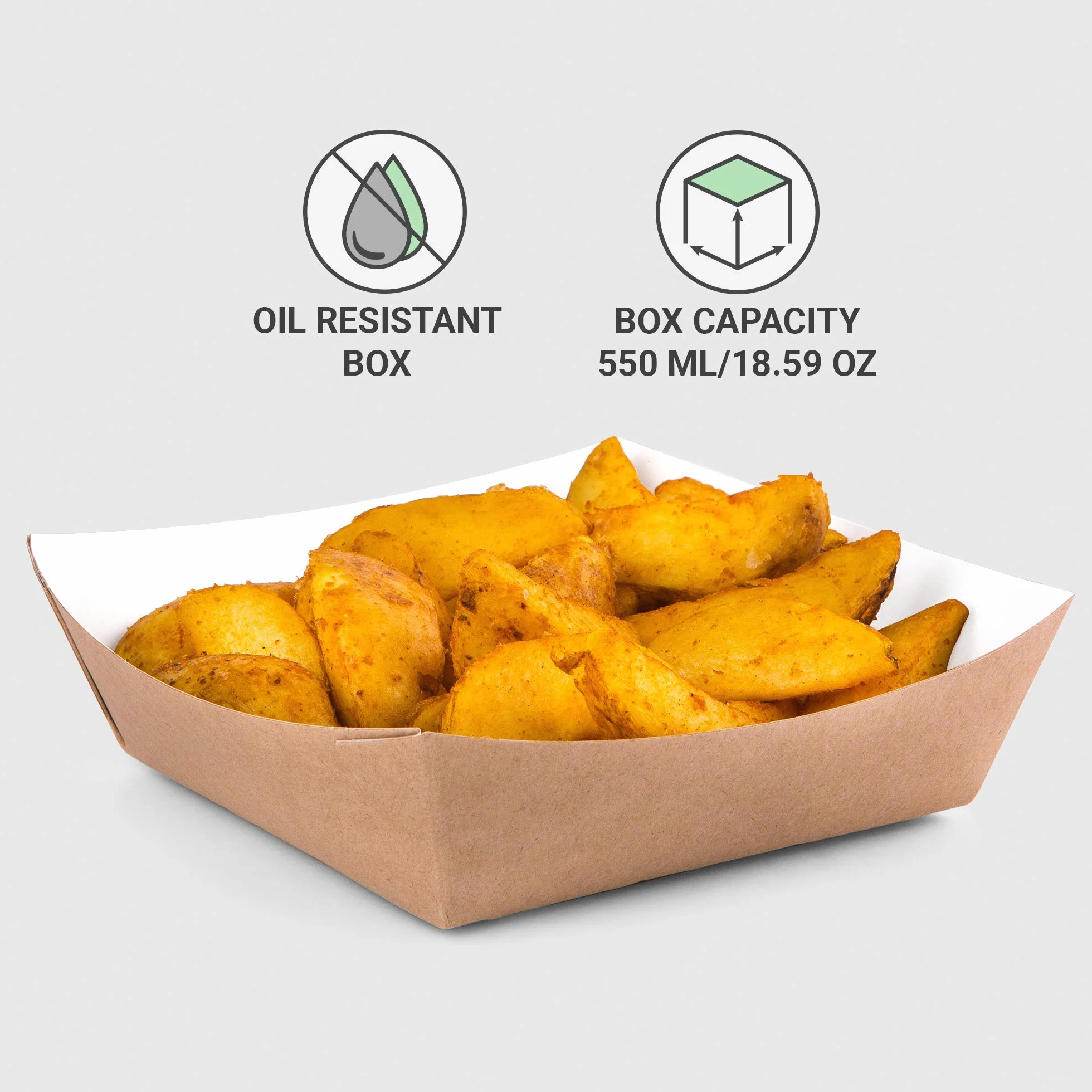 Vassoi in carta kraft 550 ml 100 pezzi contenitori alimenti asporto usa e getta biodegradabili