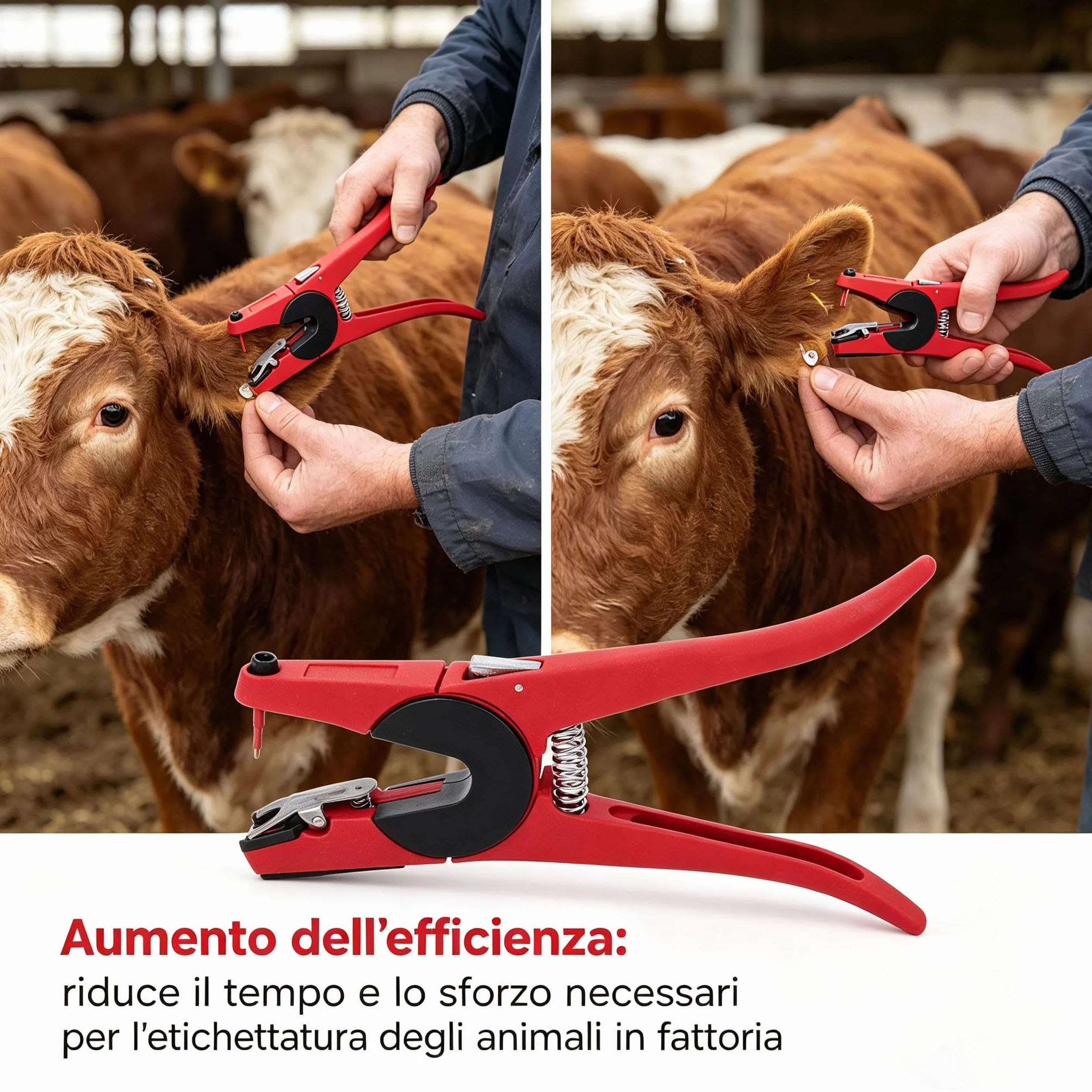 Pinze applicatrici di marche auricolari per bovini, suini, ovini, strumento universale per la marcatura delle orecchie degli animali, meccanismo di bloccaggio regolabile