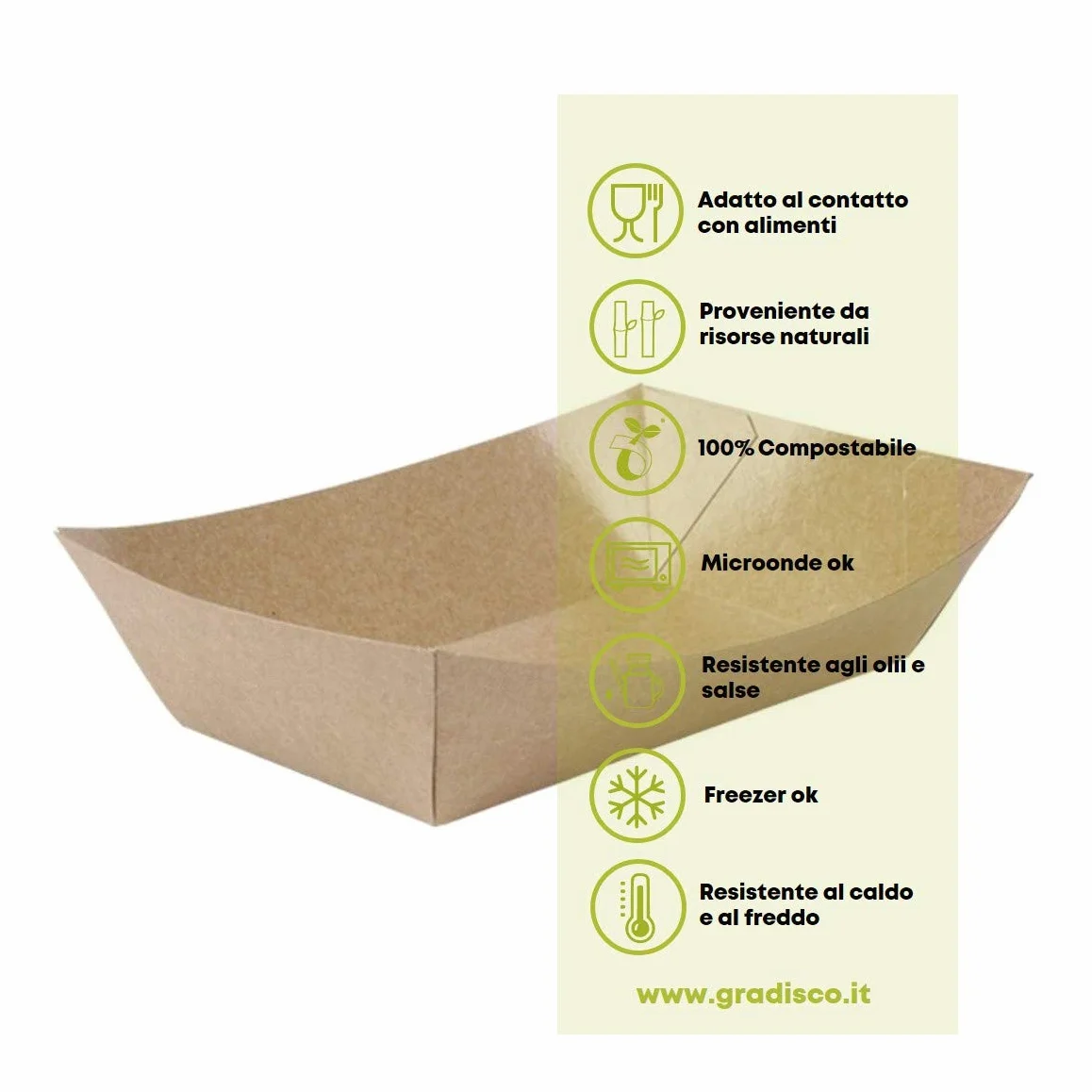 Vassoio Barchetta Antigrasso da Asporto 250 Pezzi 1000 ml Box Kraft Cartone Rivestimento PE