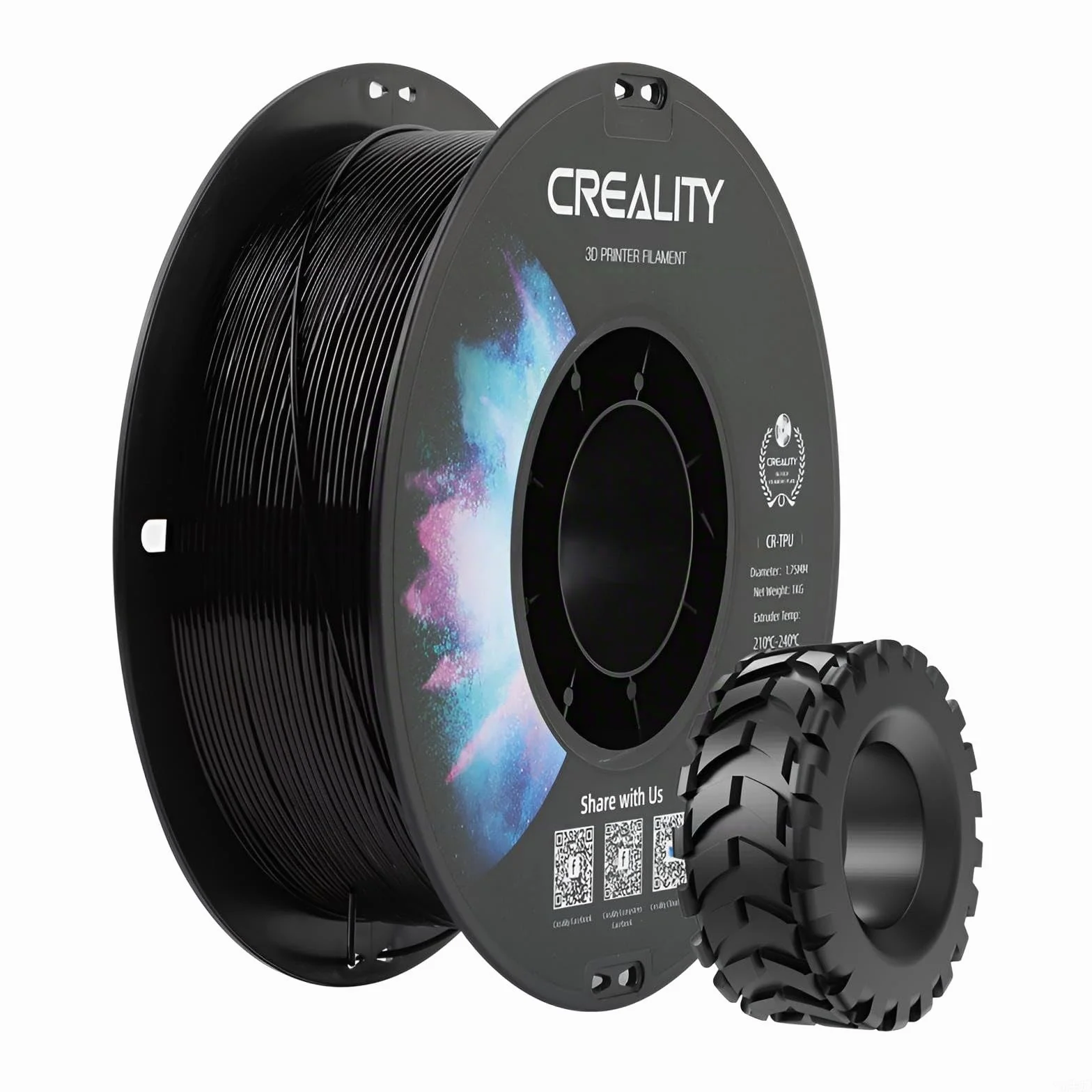 Creality Filamento TPU 1,75 mm 1 kg nero per stampa 3D