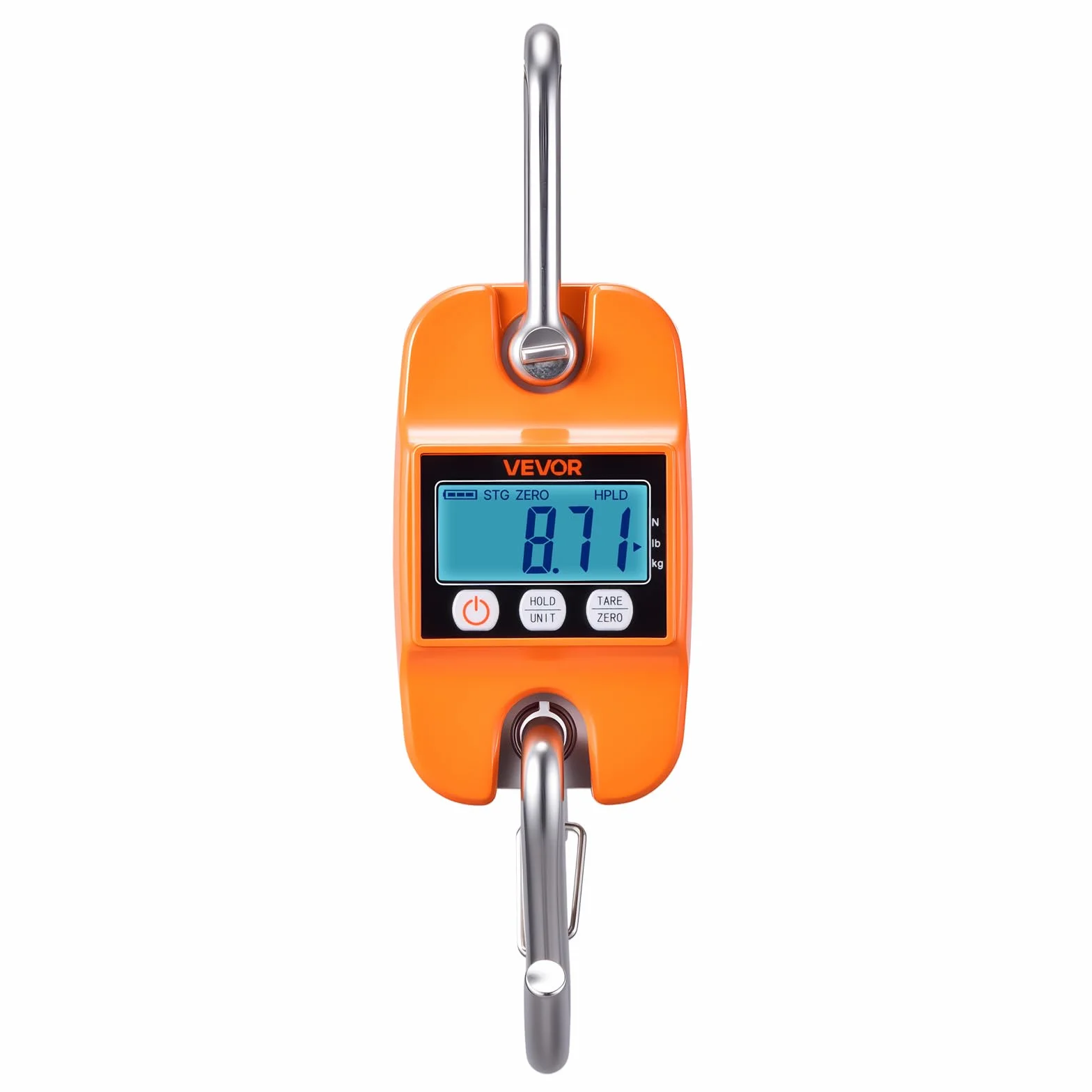 VEVOR Bilancia Digitale Portatile a Batteria 400 kg Gancio Schermo LCD Misurazione 3 Unità per Bagaglio Pesca Caccia
