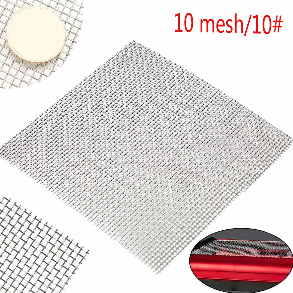 Acciaio Inox 304 Woven Wire Mesh 10 Mesh Rete Di Recinzione Rete Metallica Foglio 2,17 Millimetri Hole-50x100cm/19.7x39.4inch 2pcs