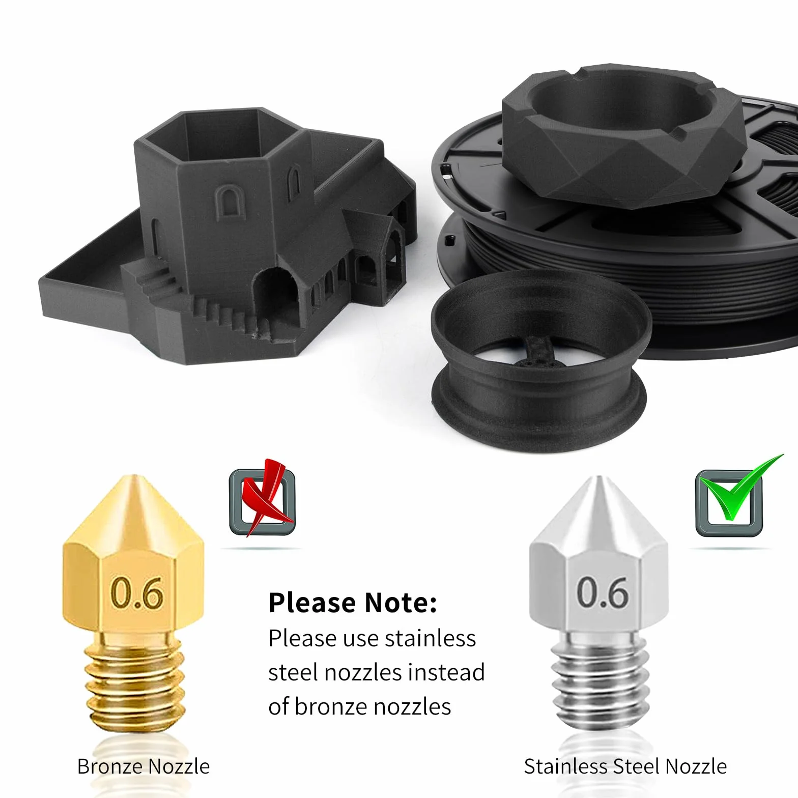 IEMAI Policarbonato Fibra Carbonio Filamento 1.75mm 0.5KG PC CF per Stampante 3D Precisione Dimensionale +/- 0.02mm