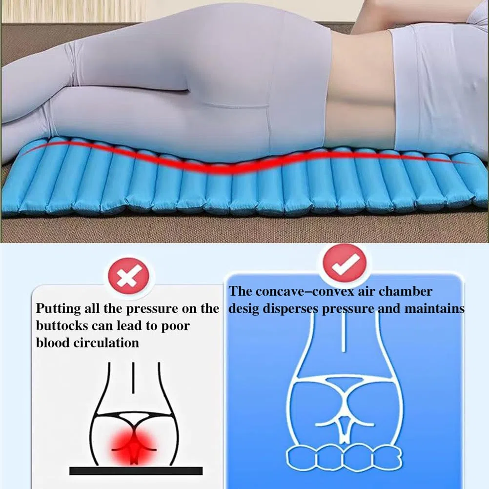 Generico Materasso Antidecubito per Anziani E Disabili per Piaghe da Decubito, Cuscino Traspirante per Il Coccige per la Prevenzione delle Ulcere per Uso Ospedaliero A Casa,Blue a,90×70cm