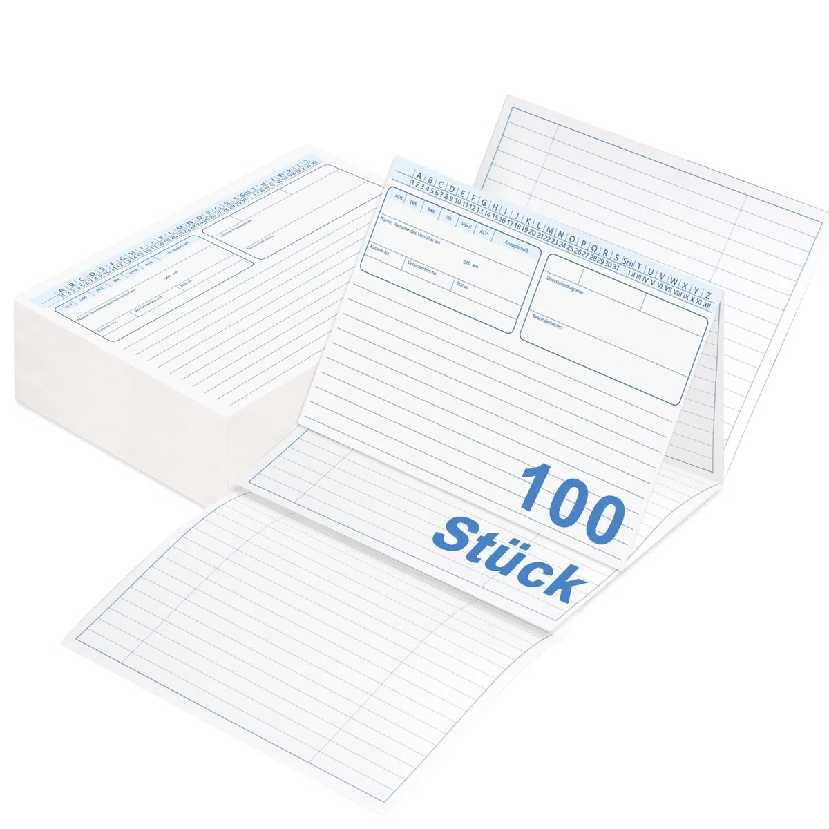 100 cartelline per pazienti piegate, formato A5, cartelline per medico, terapia, ospedale, fisioterapia, fisioterapia