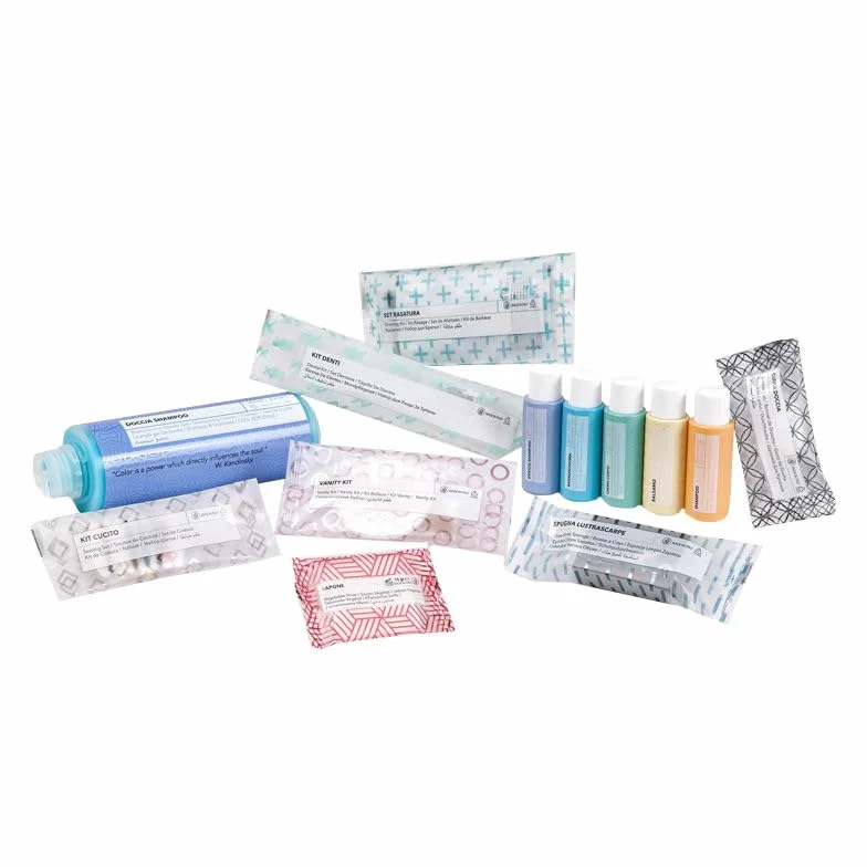 Vanity kit Hotel Confezione da 100 pezzi in flow pack ColorContiene (3 cotton fioc lima per unghie 3 dischetti Stuccanti in cotone) Linea Cortesia Hotel B&B Casa Vacanze set viaggio