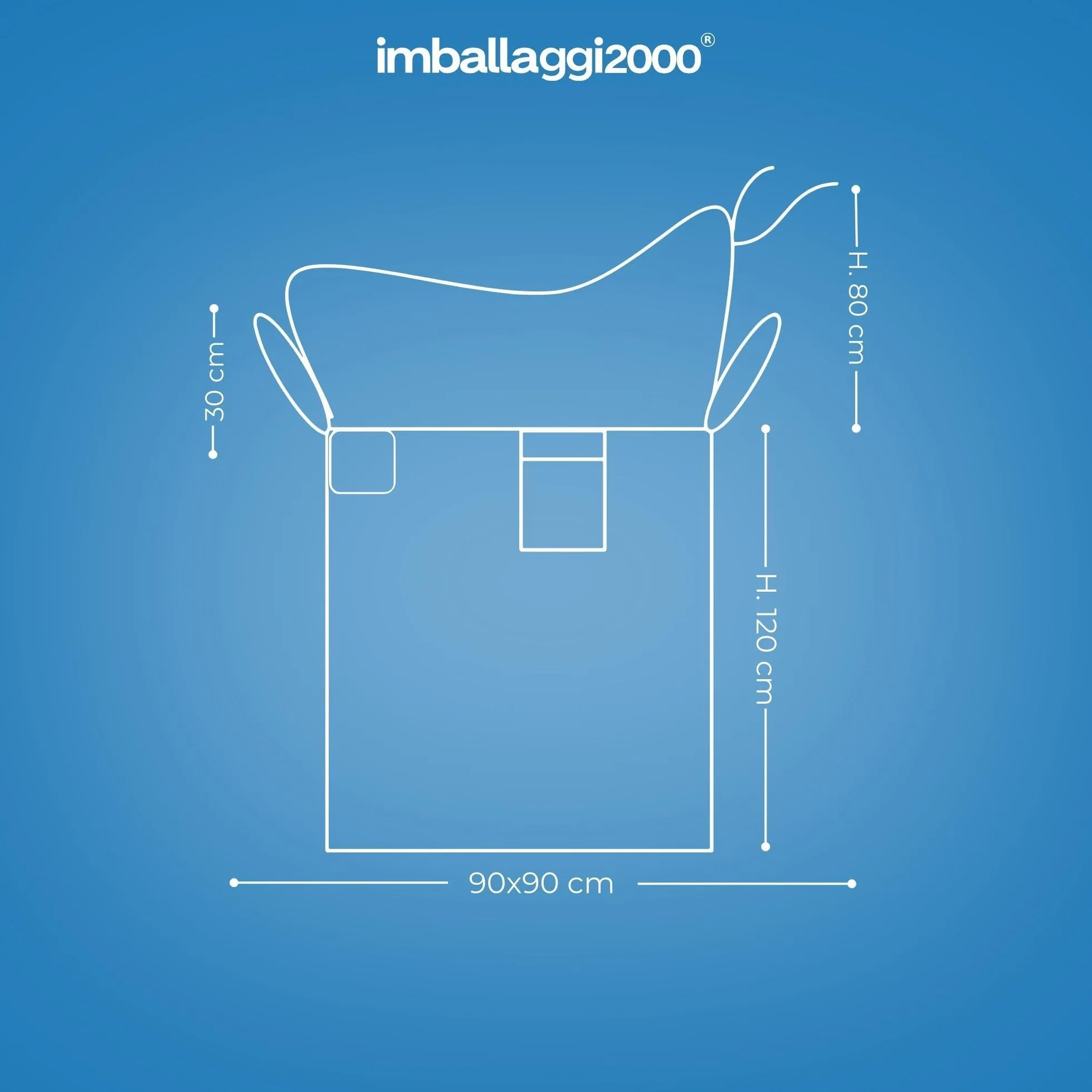 IMBALLAGGI 2000-3 Sacchi Big Bag Omologato, 1000 kg 90x90x120 cm, Sacco Polipropilene per Trasporto e Smaltimento Rifiuti Speciali con Chiusura a Caramella