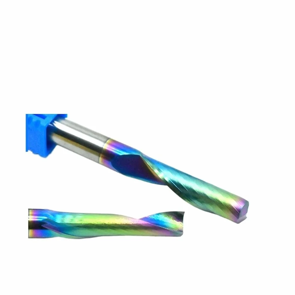 Fresa A Spirale In Metallo Duro Per Alluminio 1 Tagliente 3,175 Mm (1/8") 4 Mm 6 Mm 6,35 Mm (1/4") 2 Pezzi