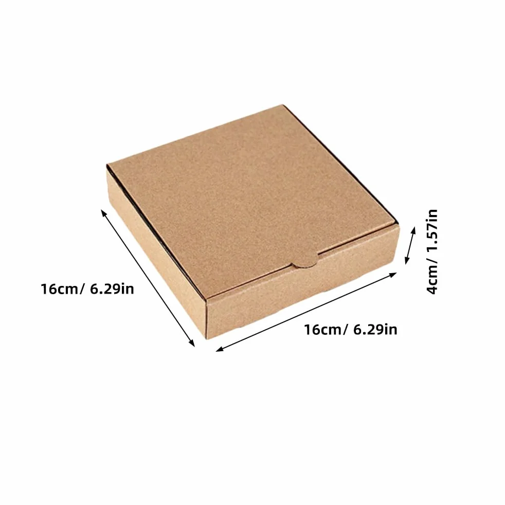 Holibanna 10 mini scatole per pizza in carta kraft, confezione quadrata per biscotti, regali feste
