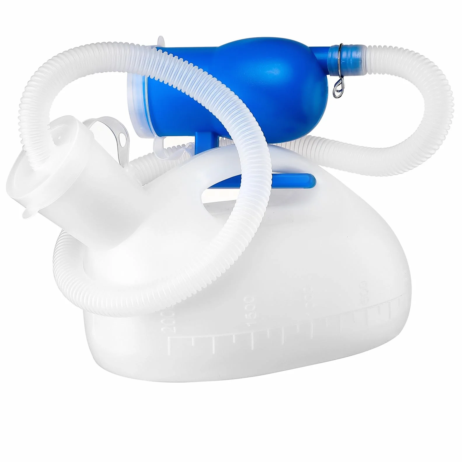 Bottiglia per urina da 2000 ml, portatile, maschio, con coperchio a prova di perdite e tubo 180 cm, per ospedale e campeggio