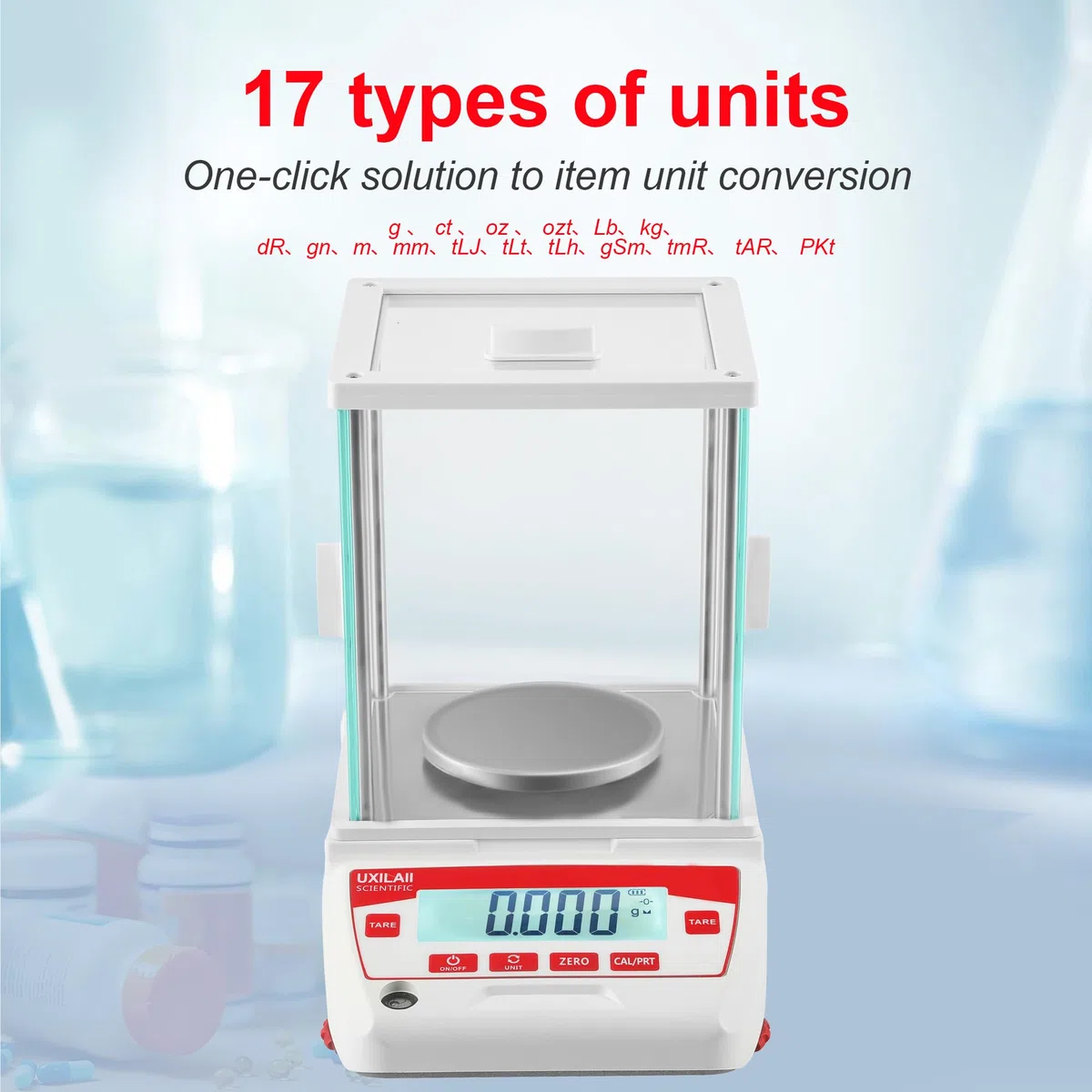 Bilancia analitica 1 mg GN ct Unità di precisione Bilancia analitica digitale RS232 Interfaccia Laboratorio Bilancia elettronica Display LCD con vetro parabrezza (320g0.001g)