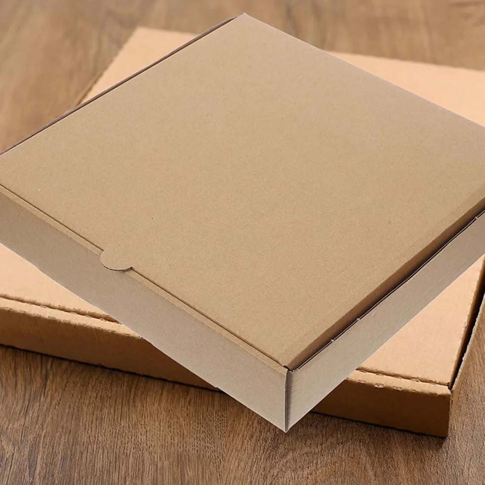 Holibanna 10 mini scatole per pizza in carta kraft, confezione quadrata per biscotti, regali feste