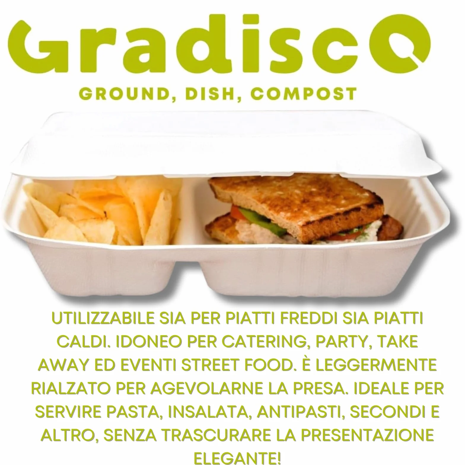 Contenitori Hamburger Patatine Bagassa Biodegradabili 100 Pezzi Burger Box Take Away