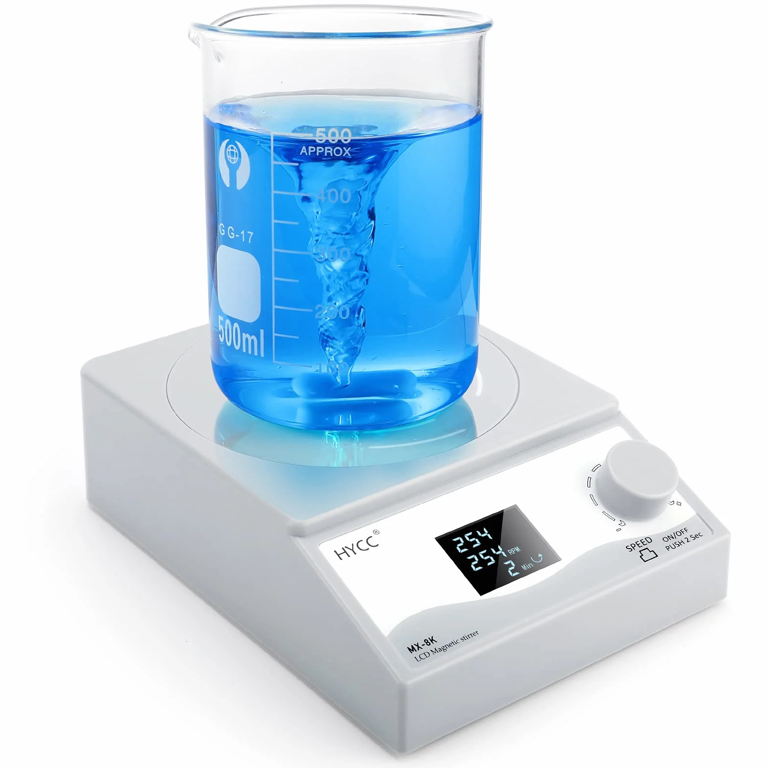 HYCC Digital agitatore magnetico da laboratorio agitatore magnetico con funzione di temporizzazione (display LCD tipo agitazione)