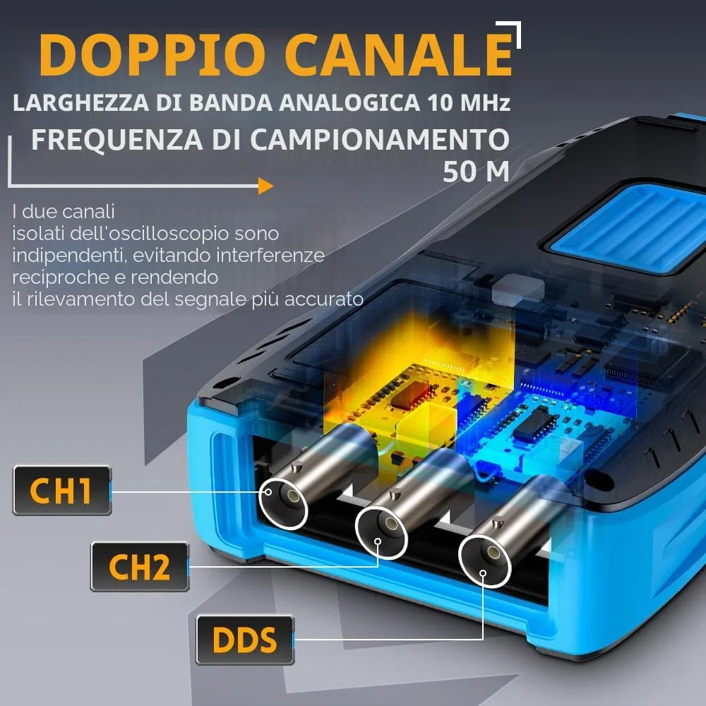 Fnirsi 2C23T Oscilloscopio digitale portatile-Multimetro + Generatore di segnale di funzione 2023 Ultimo 3IN1 a due canali