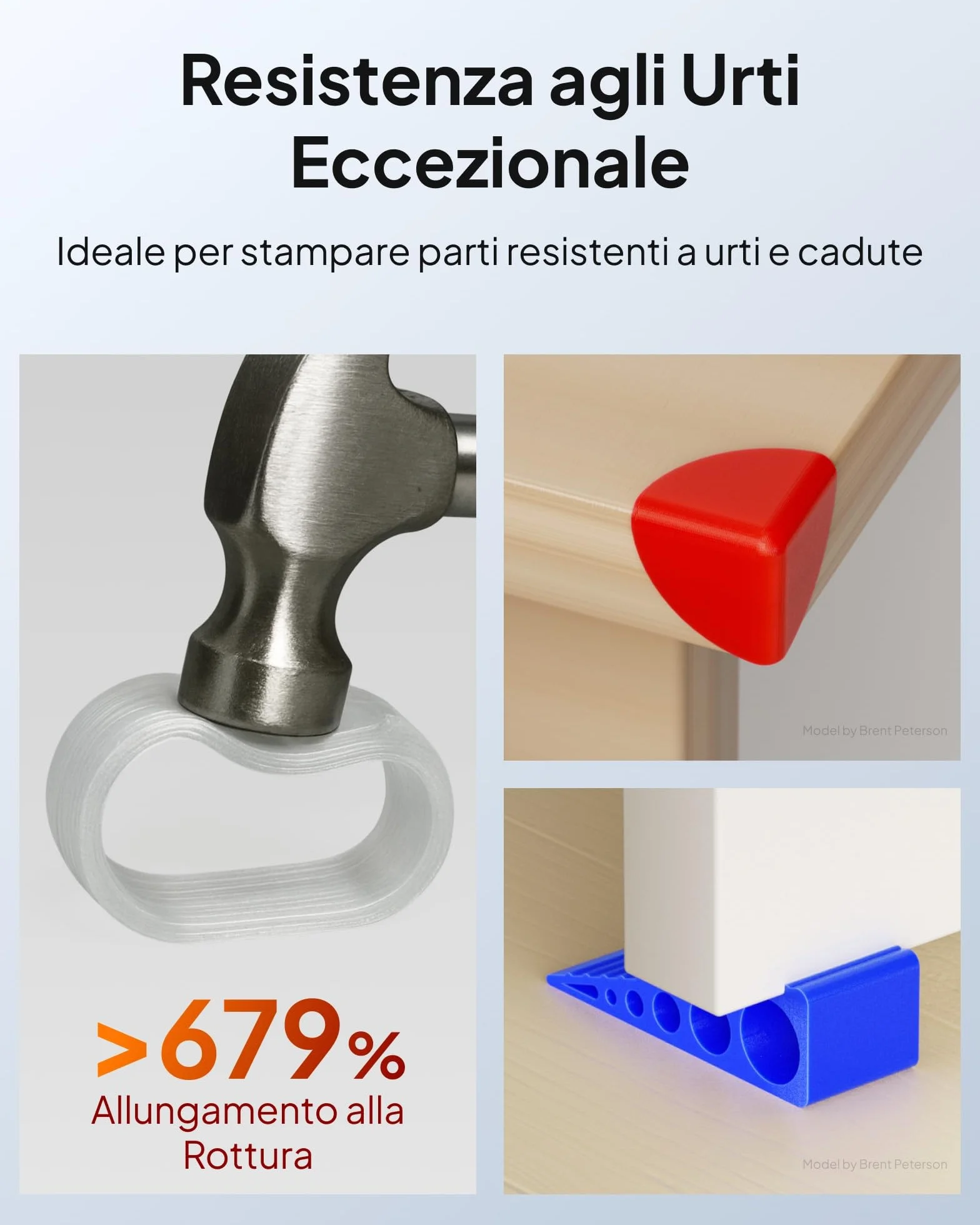 ELEGOO TPU 95A Filamento 1,75 mm Nero 1KG per Stampanti 3D FDM