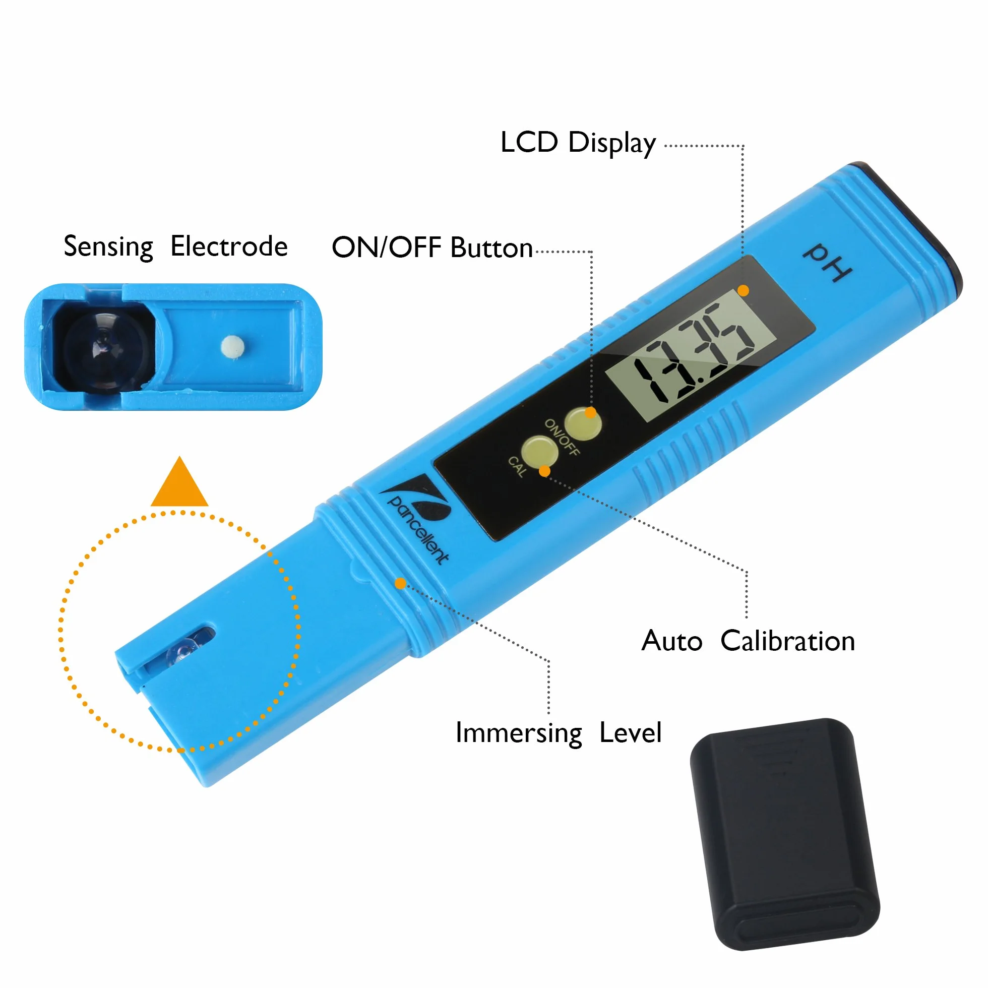 Misuratore PH TDS EC Temperatura 4 in 1, qualità dell'Acqua ATC, Display LCD Blu