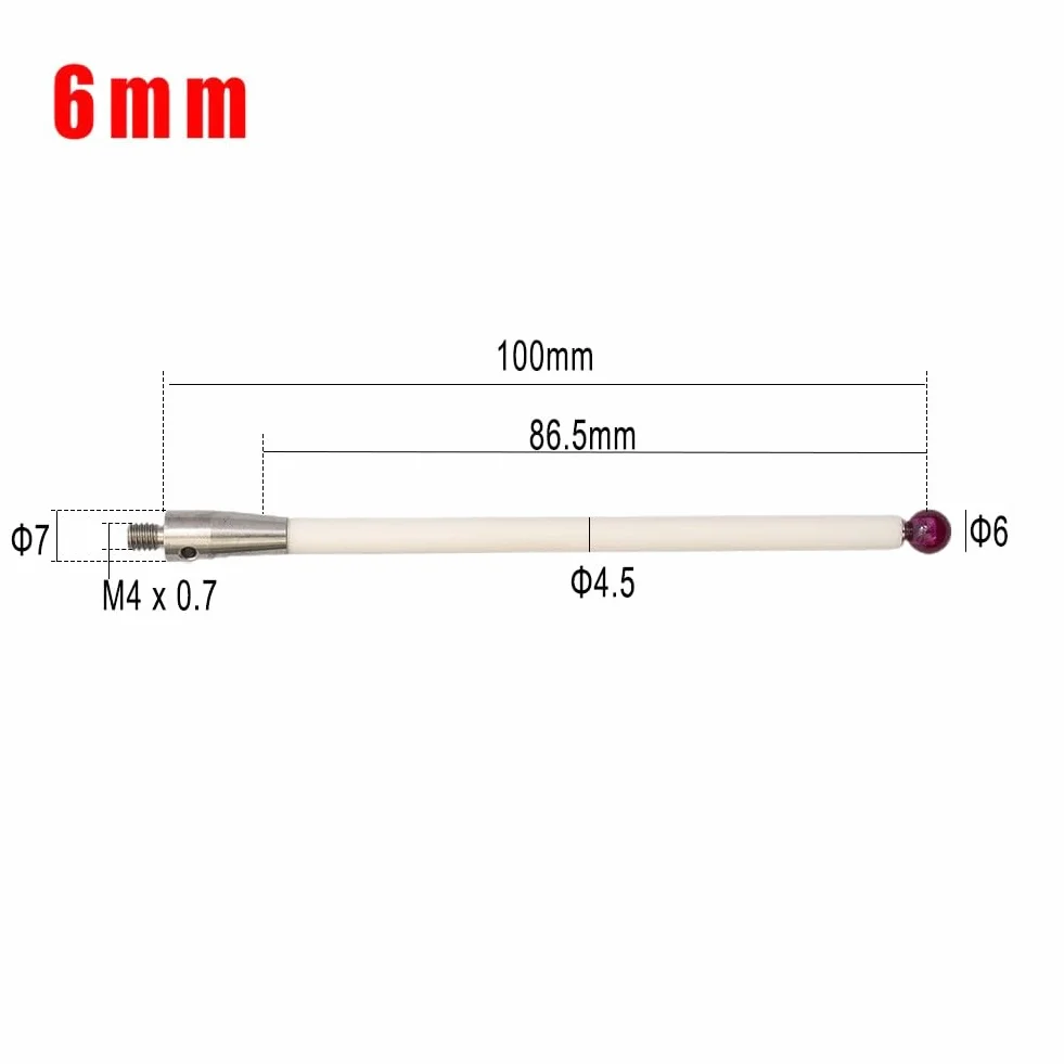 CMM punta a sfera da 6 mm pulsante di contatto gambo in ceramica accessori test Renishaw A-5000-3712