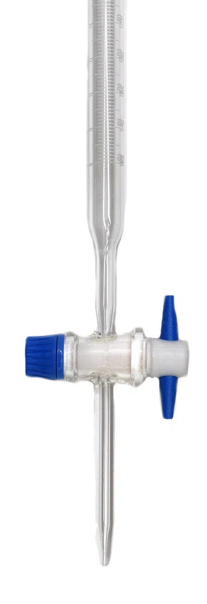 Burette, 25 ml – Classe A, conforme DIN 385, vetro borosilicato con tappo a chiave in PTFE, graduazioni 0,10 ml – Eisco Labs
