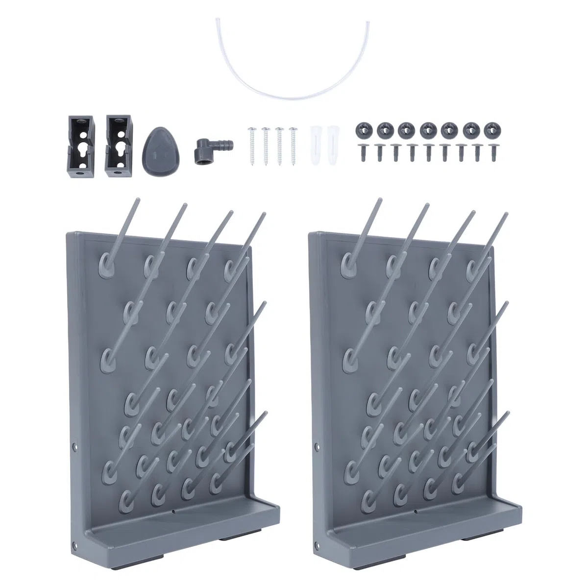 Rack Provette da Laboratorio Pp Nero 2 Pezzi per Test Tube | Rastrelliera di Essiccazione, Leggero e Facile da Trasportare, per Università e Ricerca Scientifica