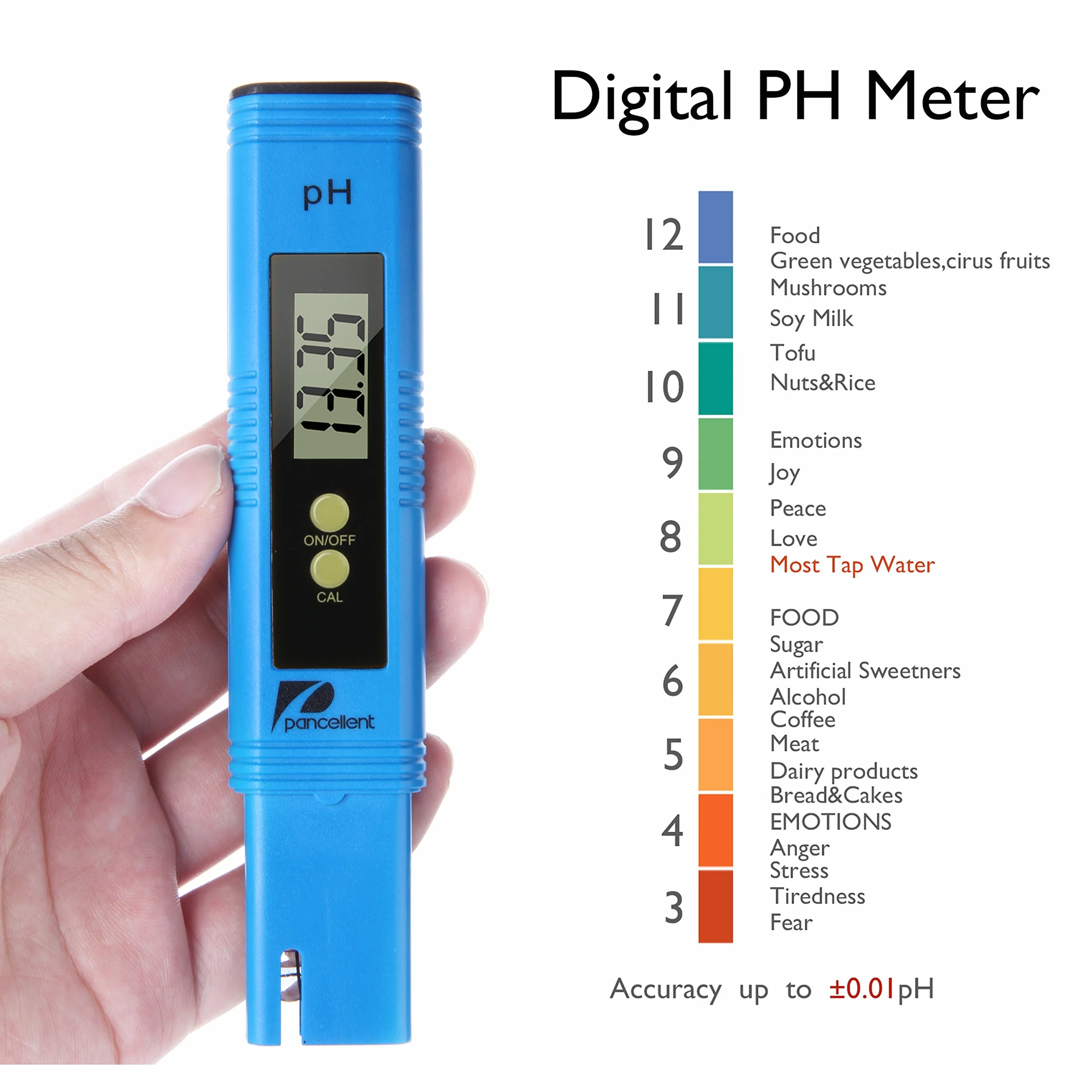 Misuratore PH TDS EC Temperatura 4 in 1, qualità dell'Acqua ATC, Display LCD Blu