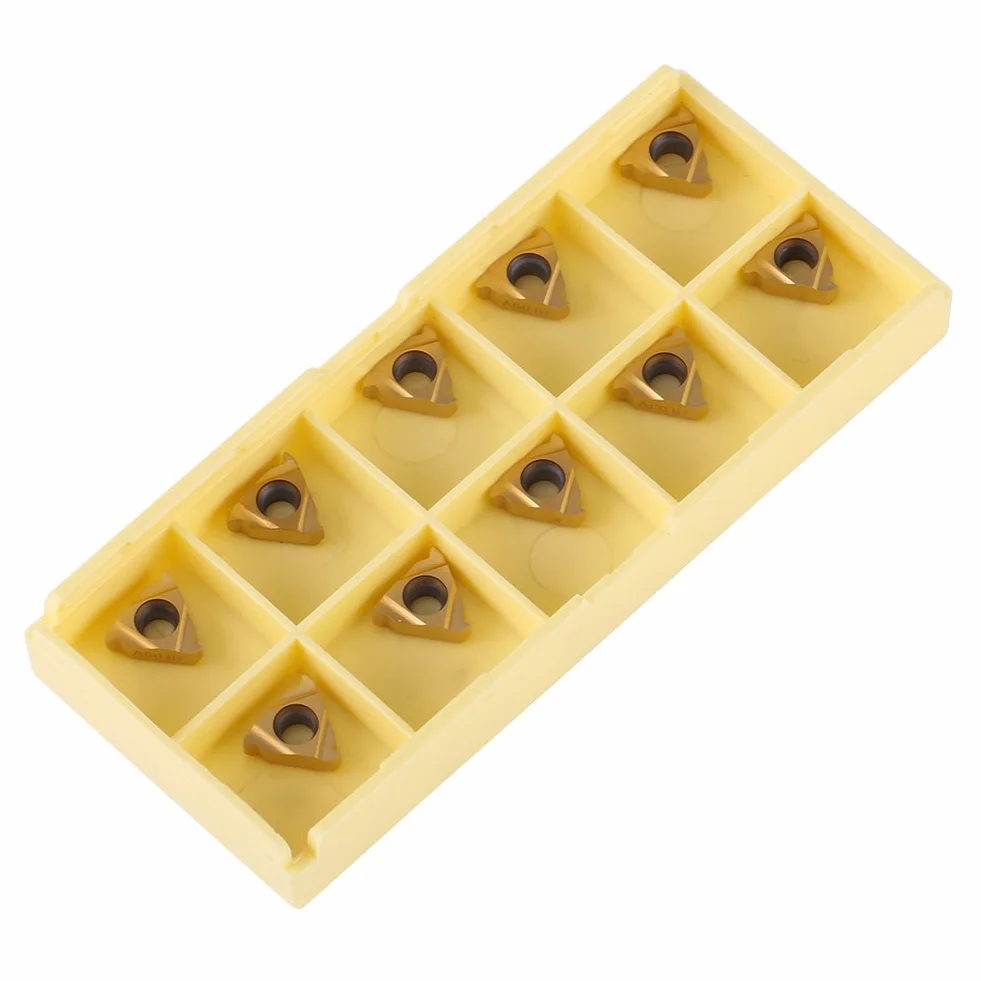 10Pcs Inserti in Metallo Duro per Tornio CNC, 11IR A60 Utensili per Tornio con Scatola, Compatibili con Acciaio Inox e Acciaio