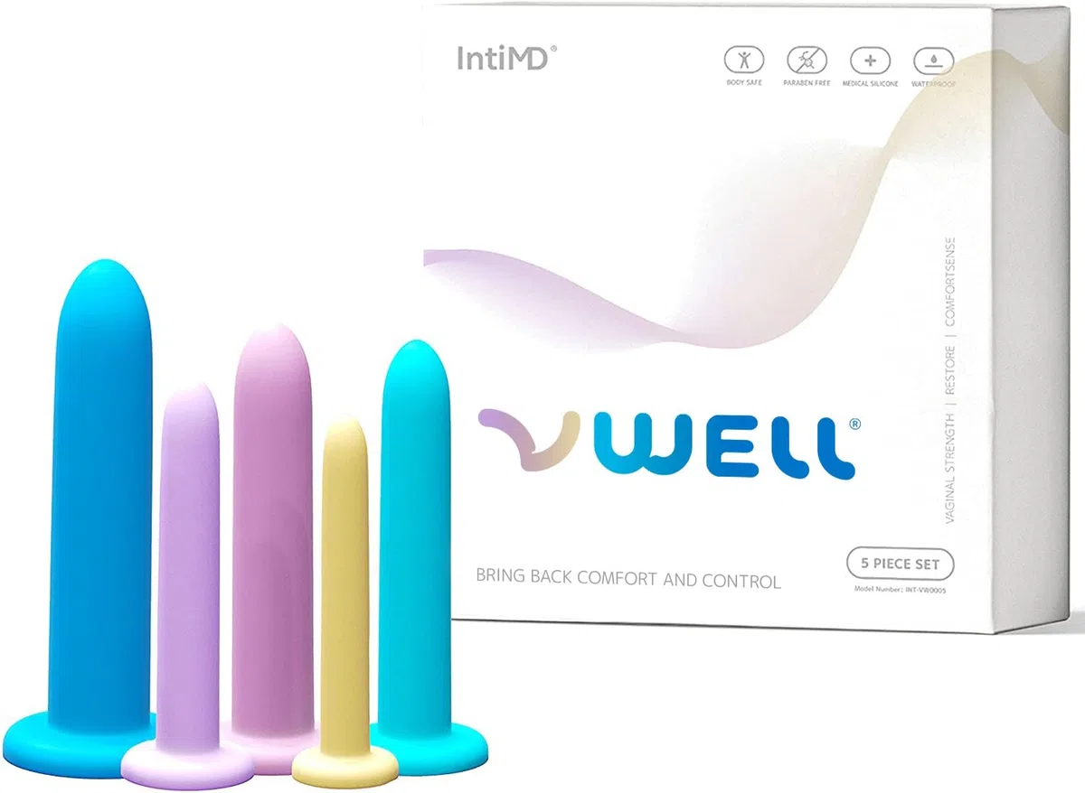 Set da allenamento per dilatatore muscolare del pavimento pelvico in silicone di VWELL (sistema completo di 5 kit)