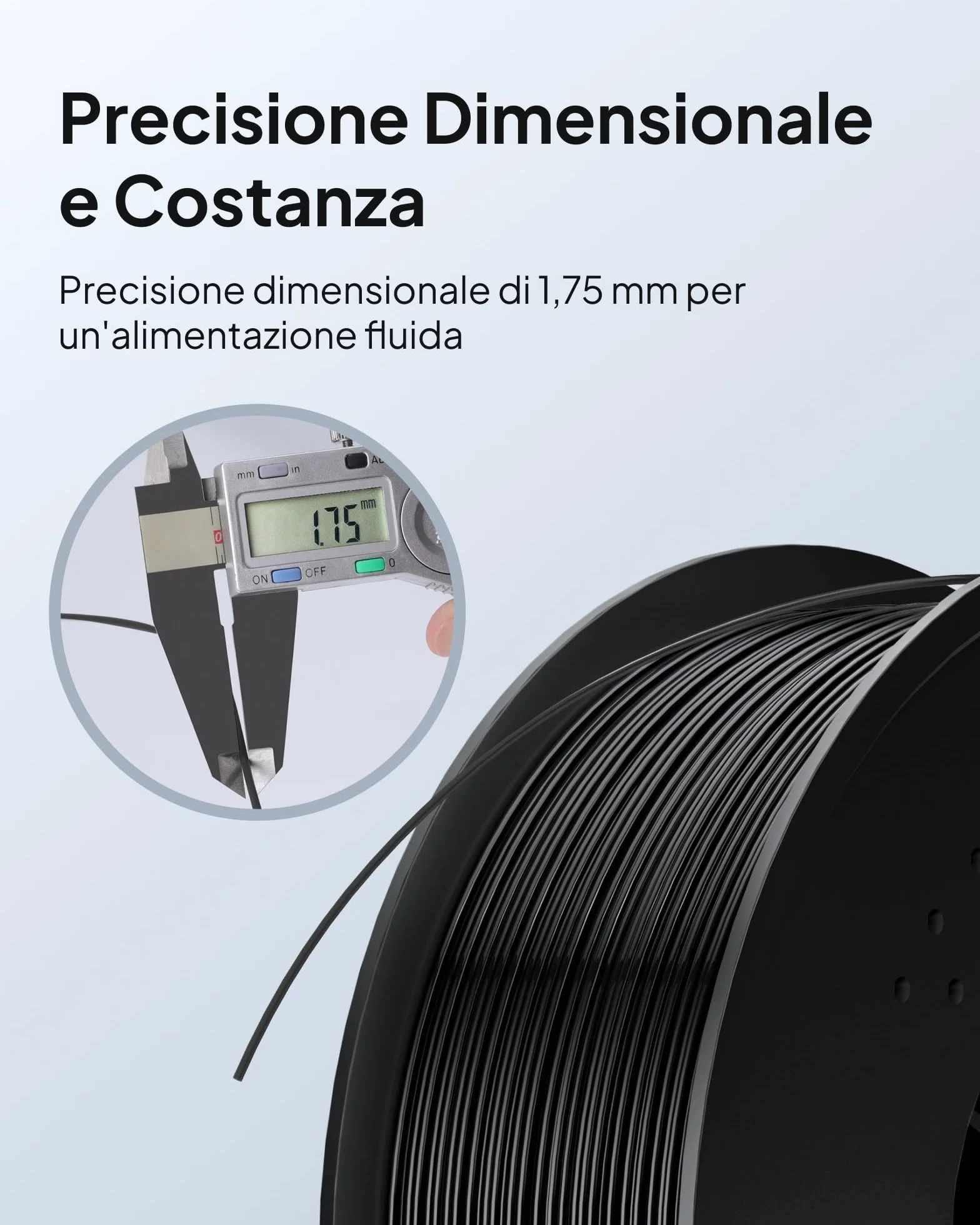 ELEGOO TPU 95A Filamento 1,75 mm Nero 1KG per Stampanti 3D FDM